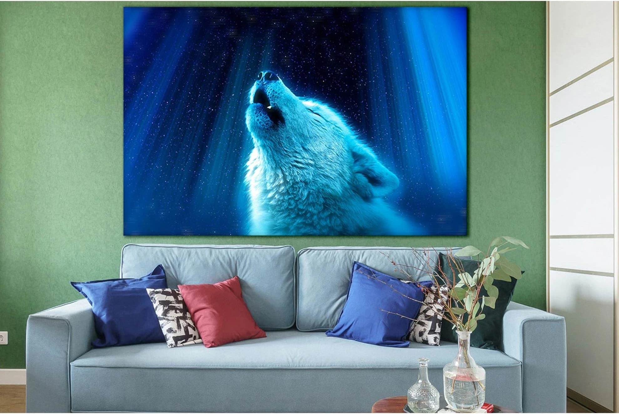 Howl Of The White Wolf №SL1521 Ready to Hang Canvas PrintCanvas art arrives ready to hang, with hanging accessories included and no additional framing required. Every canvas print is hand-crafted, made on-demand at our workshop and expertly stretched arou