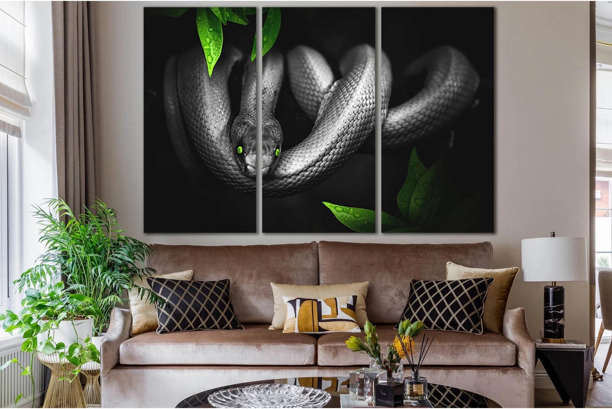 Snake With Green Eyes №SL1504 Ready to Hang Canvas PrintCanvas art arrives ready to hang, with hanging accessories included and no additional framing required. Every canvas print is hand-crafted, made on-demand at our workshop and expertly stretched aroun