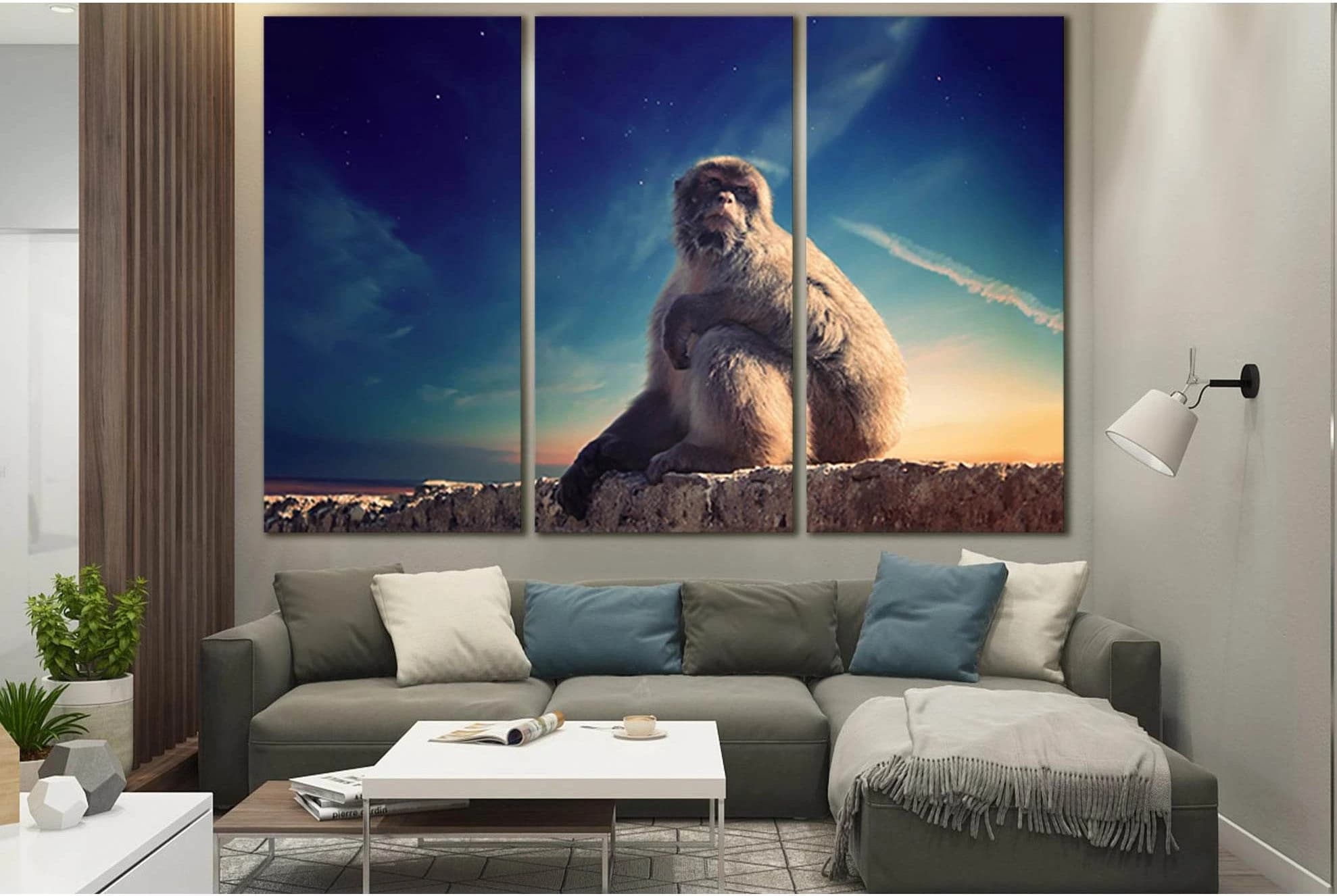 Monkey Sitting On A Stone №SL1526 Ready to Hang Canvas PrintCanvas art arrives ready to hang, with hanging accessories included and no additional framing required. Every canvas print is hand-crafted, made on-demand at our workshop and expertly stretched a