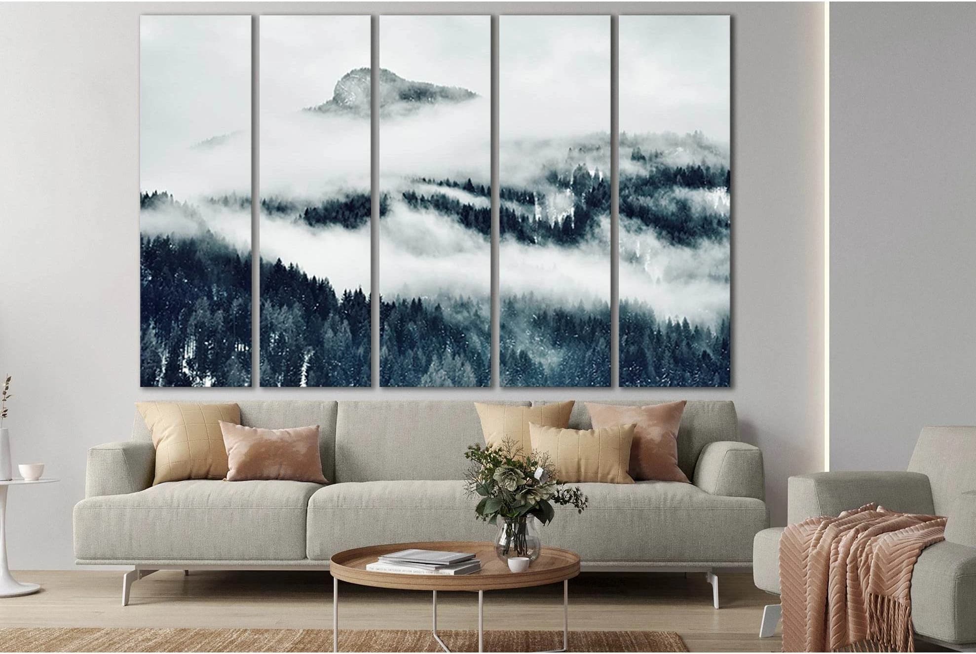 Mountains Covered With Clouds №SL1573 Ready to Hang Canvas PrintCanvas art arrives ready to hang, with hanging accessories included and no additional framing required. Every canvas print is hand-crafted, made on-demand at our workshop and expertly stretch