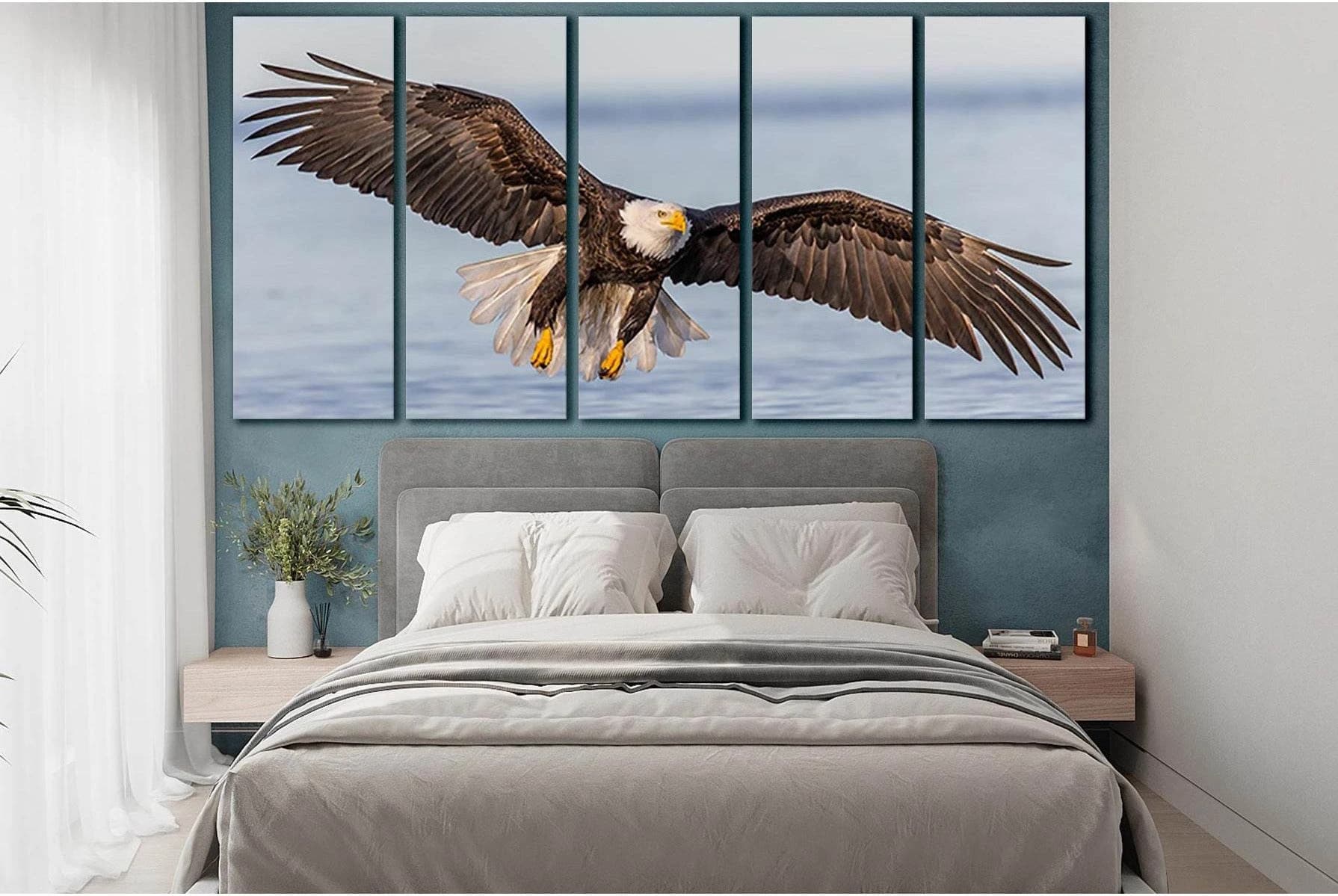 Bald Eagle Flying Over River №SL1549 Ready to Hang Canvas PrintCanvas art arrives ready to hang, with hanging accessories included and no additional framing required. Every canvas print is hand-crafted, made on-demand at our workshop and expertly stretche