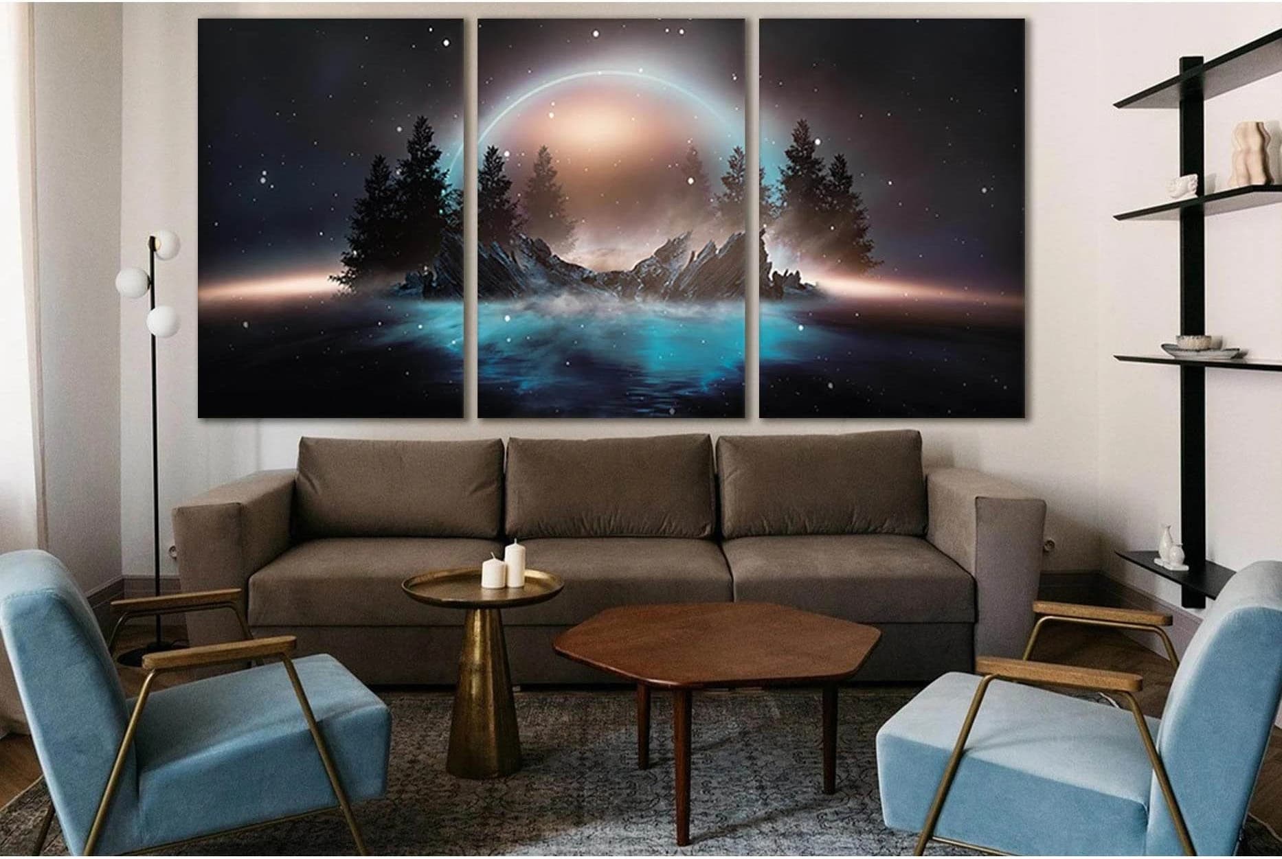 Abstract Landscape And Island №SL1234 Ready to Hang Canvas Print - Zellart Canvas Prints 0new, ALL_Products, Fantasy And Sci Fi Wall Art
