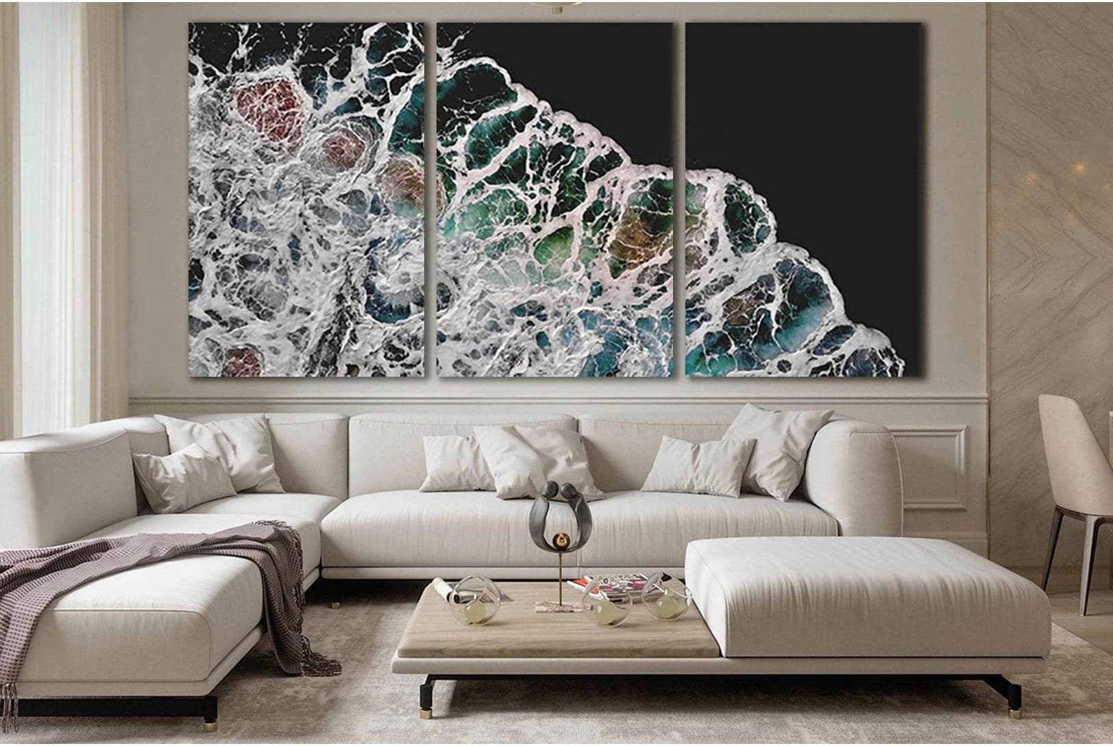 Aerial Ocean Waves №SL174 Ready to Hang Canvas Print - Zellart Canvas Prints 0new, ALL_Products, Beach Ocean & Waves
