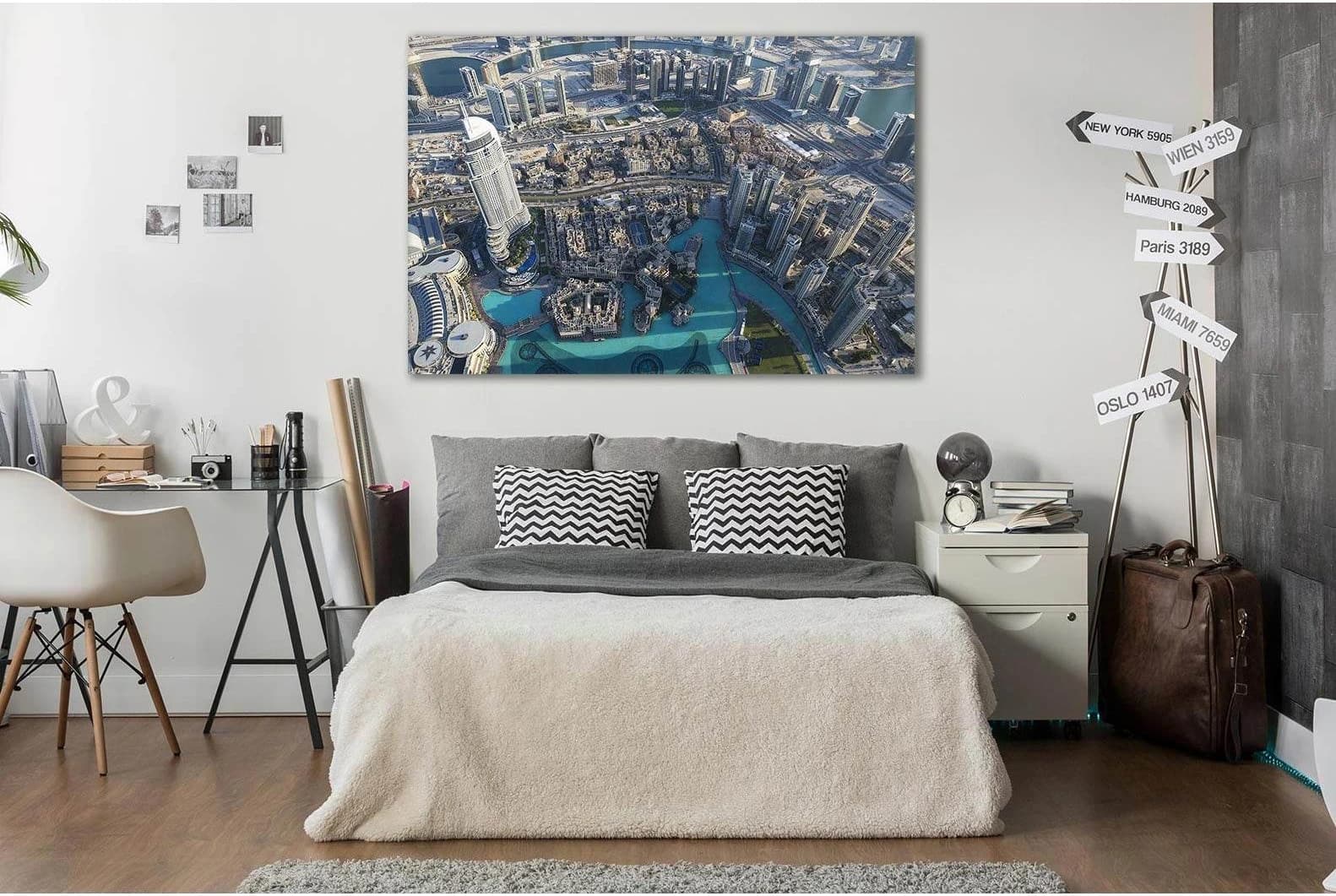 Aerial View Of Dubai City №SL371 Ready to Hang Canvas Print - Zellart Canvas Prints 0new, ALL_Products, Cityscapes & Skylines