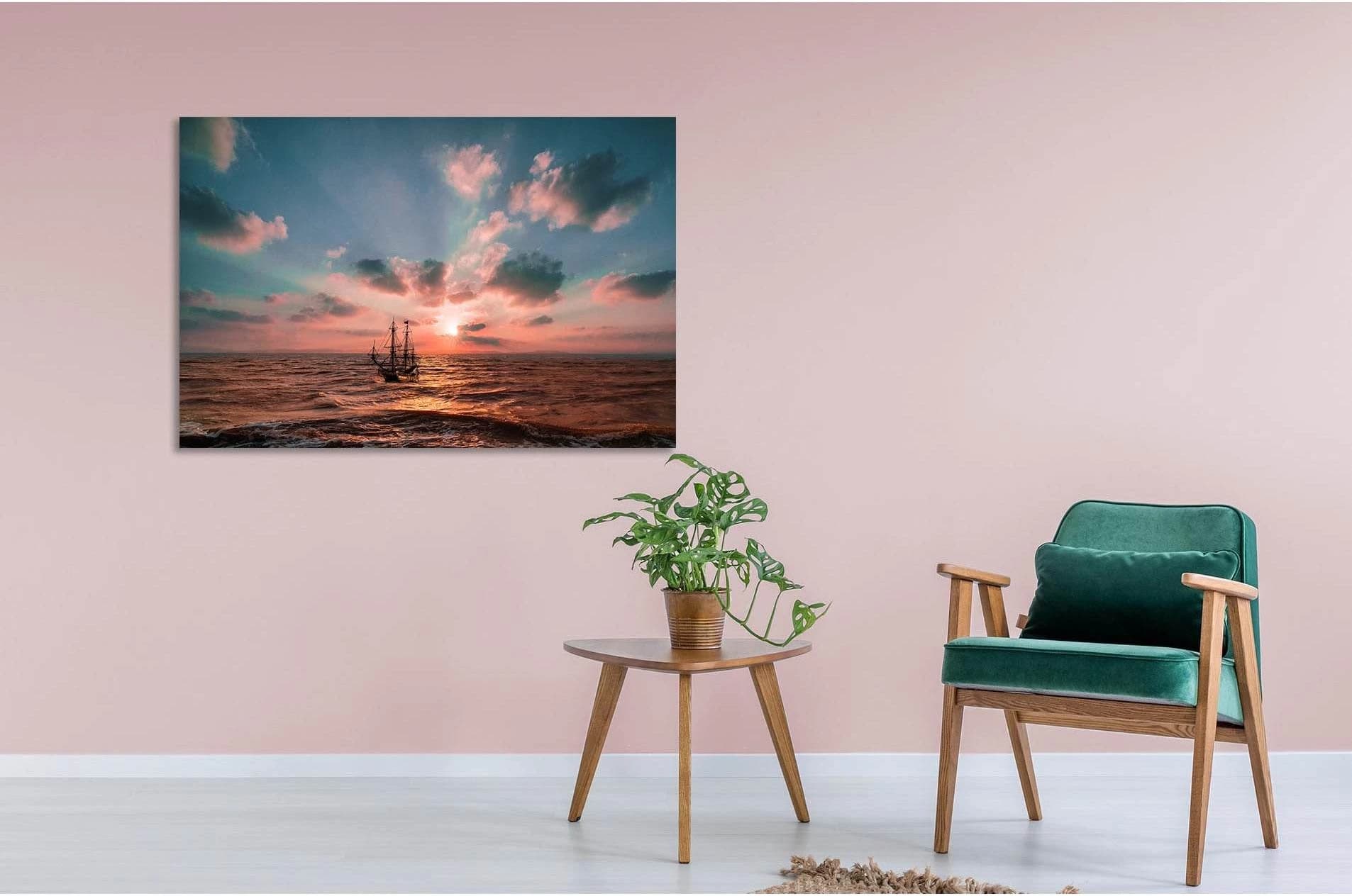 Aesthetic sea №D1213 Ready to Hang Canvas Print - Zellart Canvas Prints 0new, ALL_Products, Contemporary Wall Art, Sunrise & sunset wall art