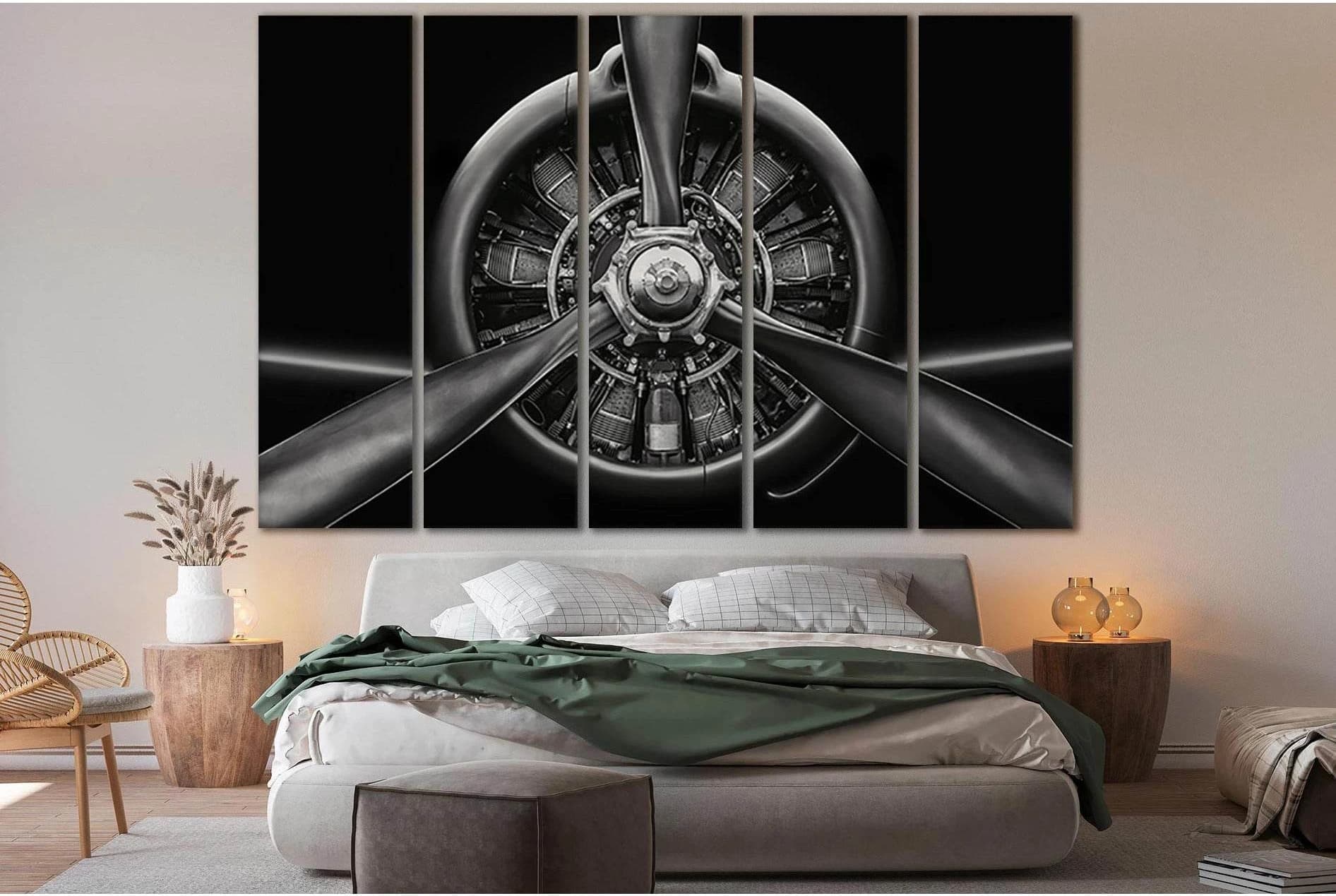 Aircraft Radial Engine №SL755 Ready to Hang Canvas Print - Zellart Canvas Prints 0new, ALL_Products, Engine, Engines Wall Art