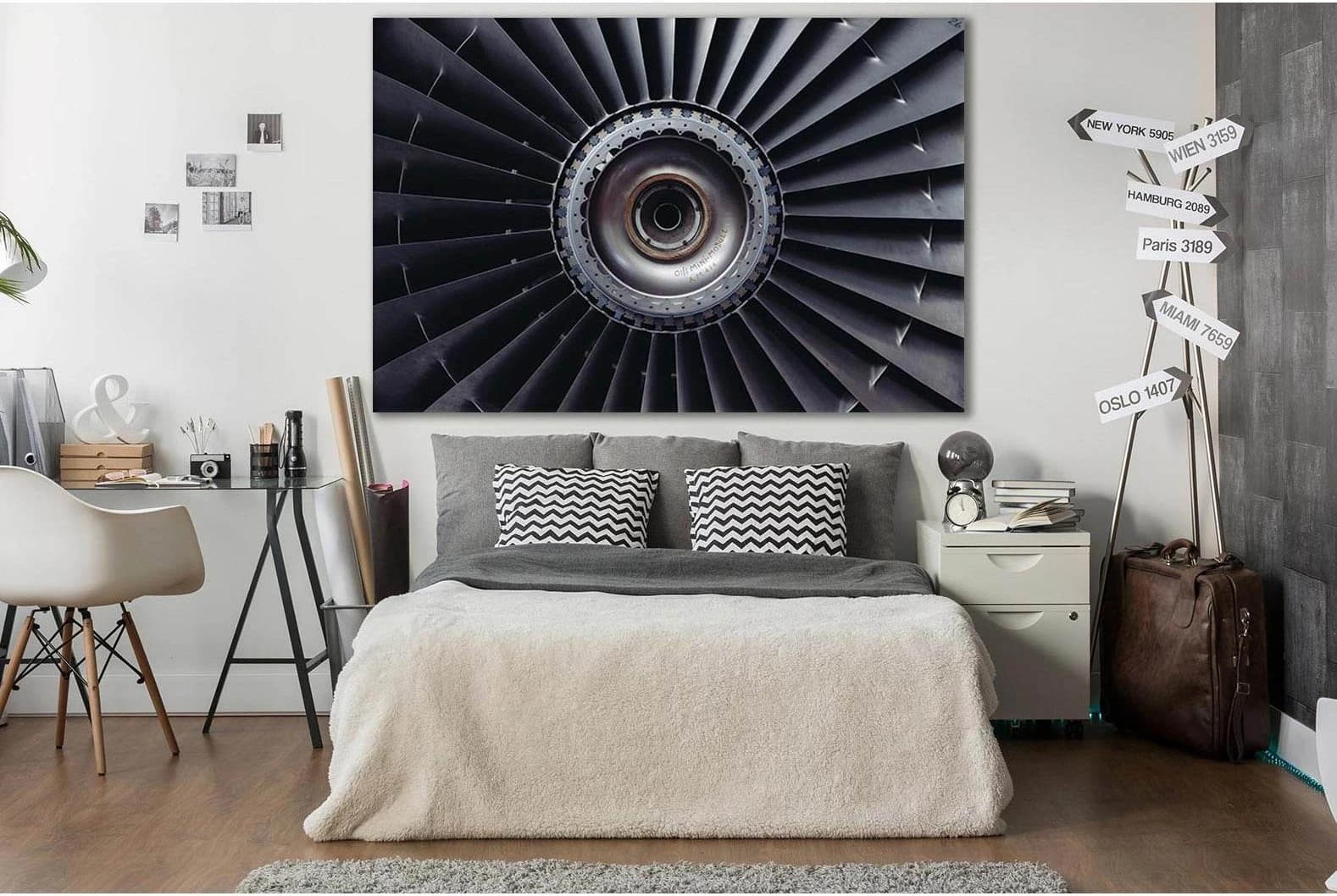 Airplane Engine №SL748 Ready to Hang Canvas Print - Zellart Canvas Prints 0new, ALL_Products, Engine, Engines Wall Art