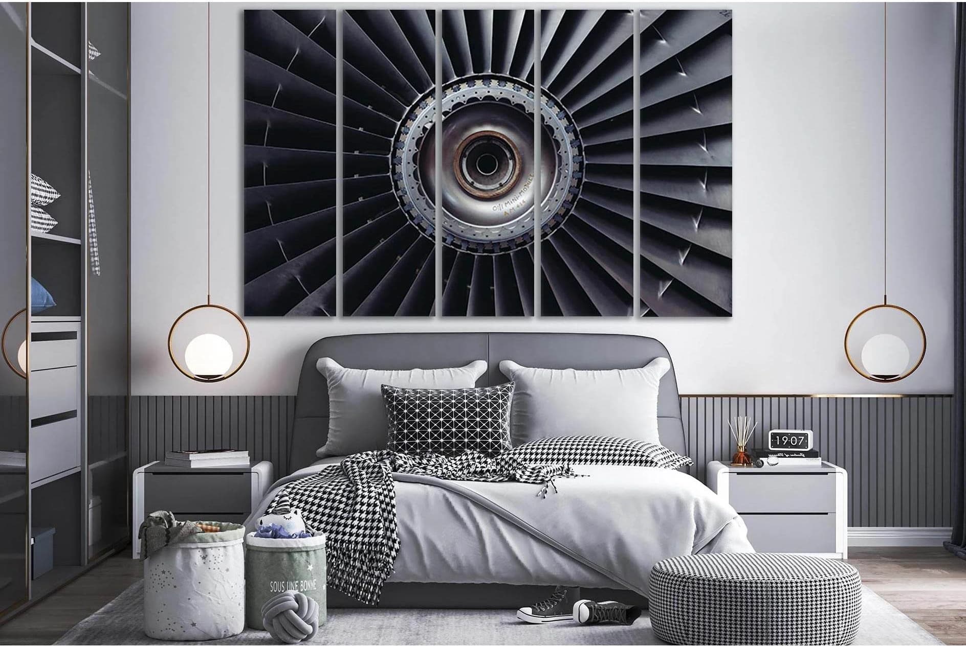 Airplane Engine №SL748 Ready to Hang Canvas Print - Zellart Canvas Prints 0new, ALL_Products, Engine, Engines Wall Art