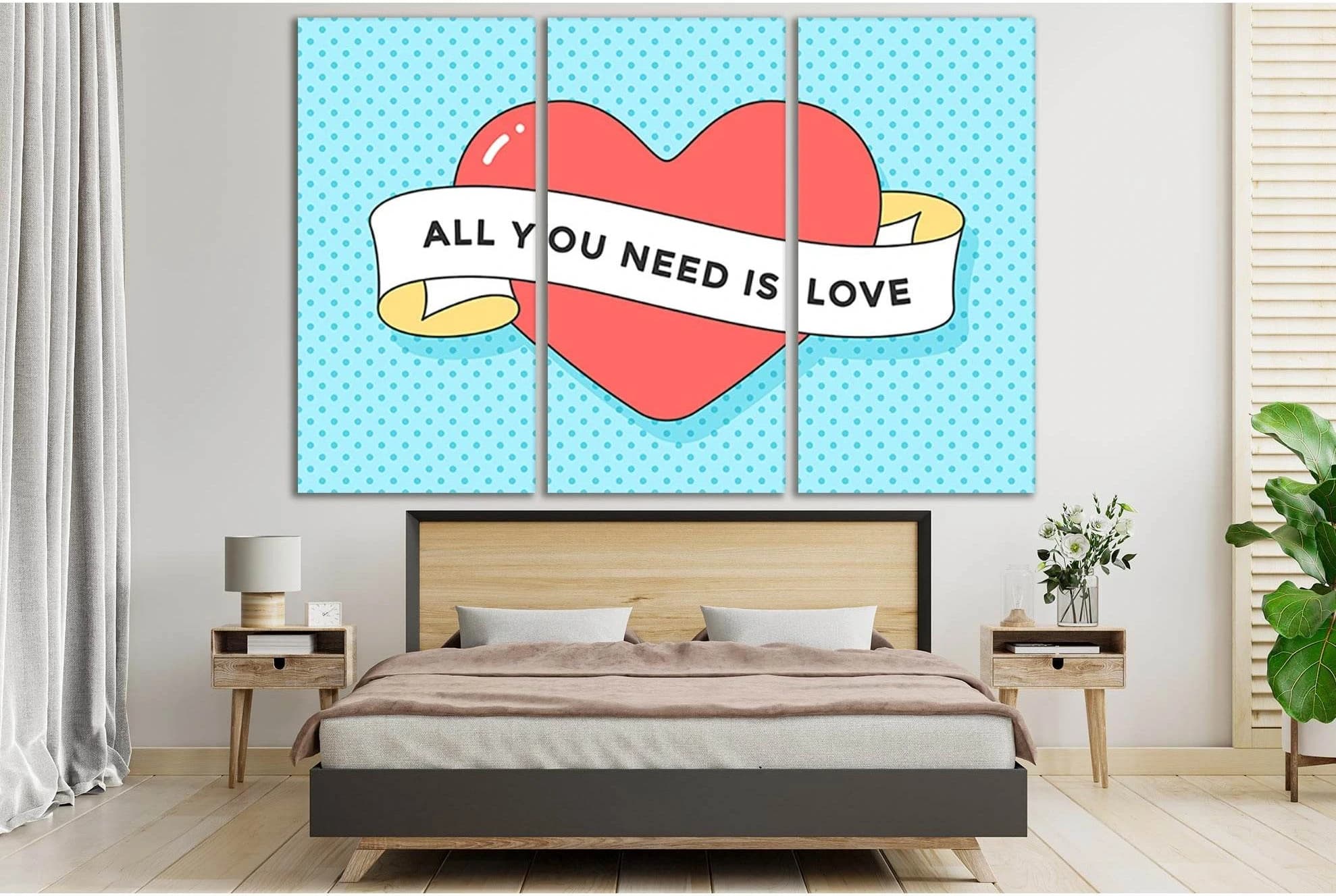 All You Need Is Love Pop Art №SL550 Ready to Hang Canvas Print - Zellart Canvas Prints 0new, ALL_Products, Pop ART