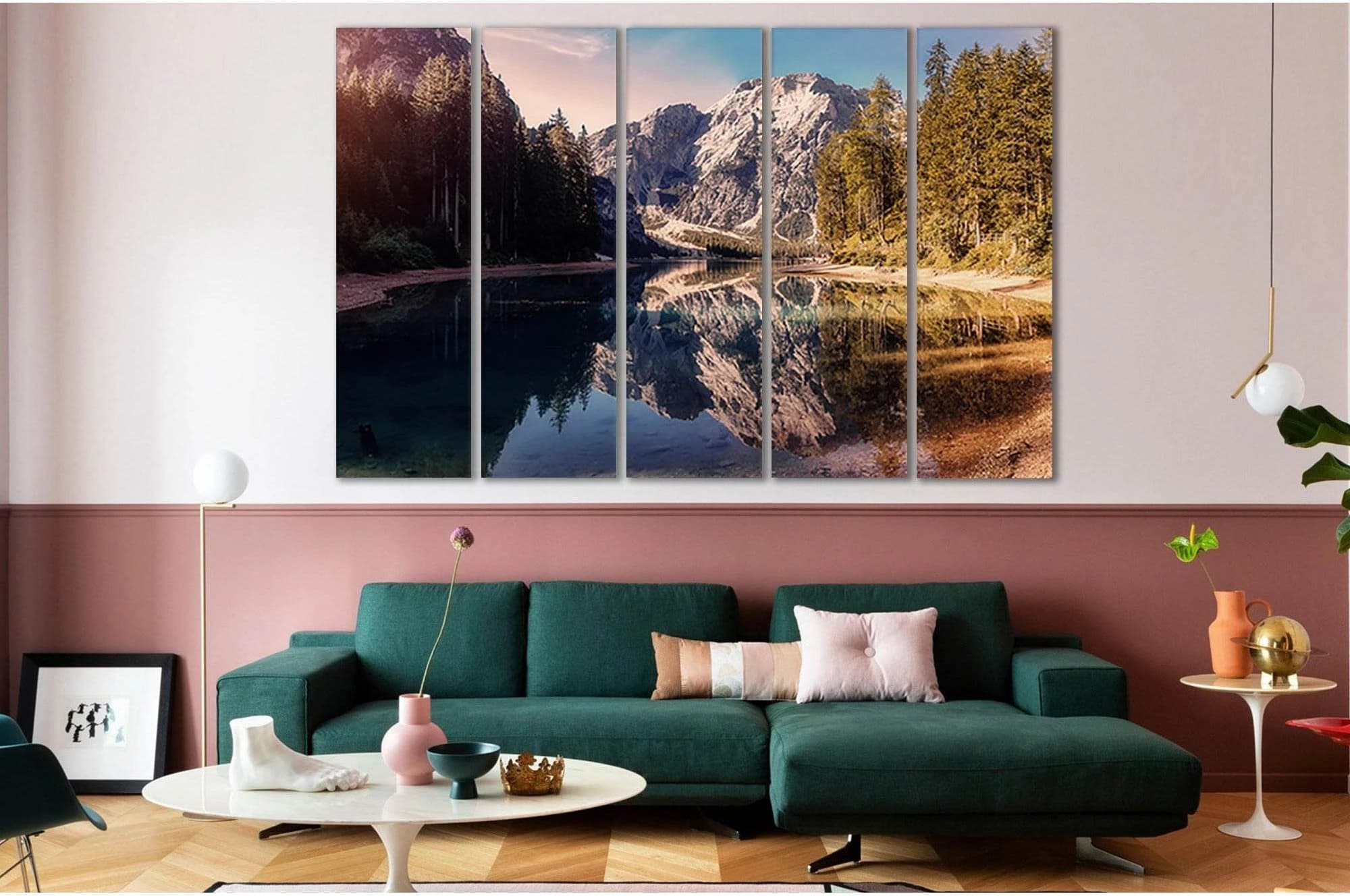Alps Famous Braies Lake №sl06 Ready to Hang Canvas Print - Zellart Canvas Prints 0new, ALL_Products, Nature & Landscapes Canvas Print