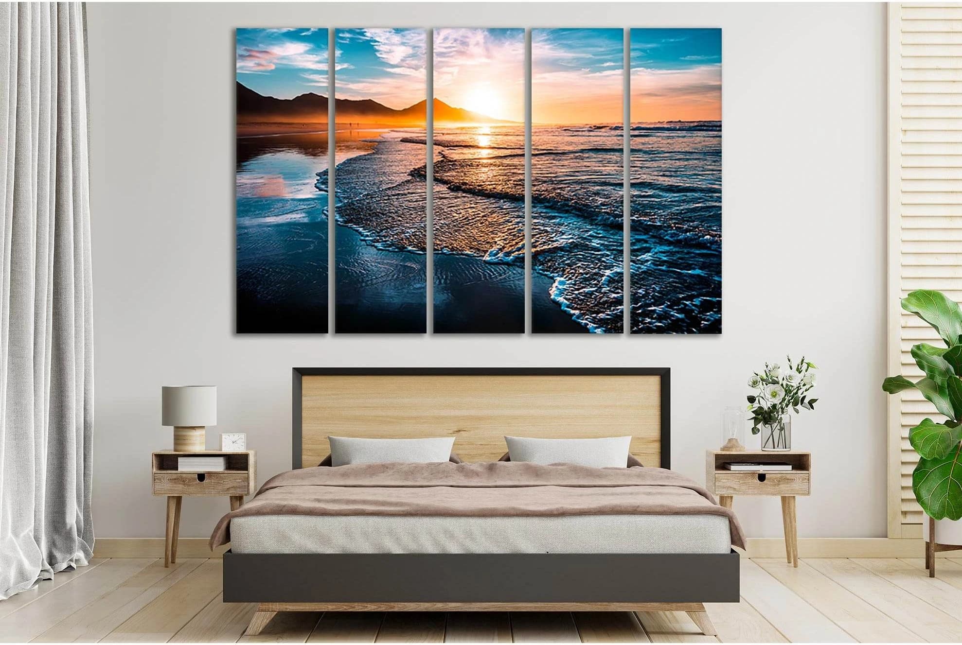 Amazing Beach Sunset №SL48 Ready to Hang Canvas Print - Zellart Canvas Prints 0new, ALL_Products, Beach Ocean & Waves