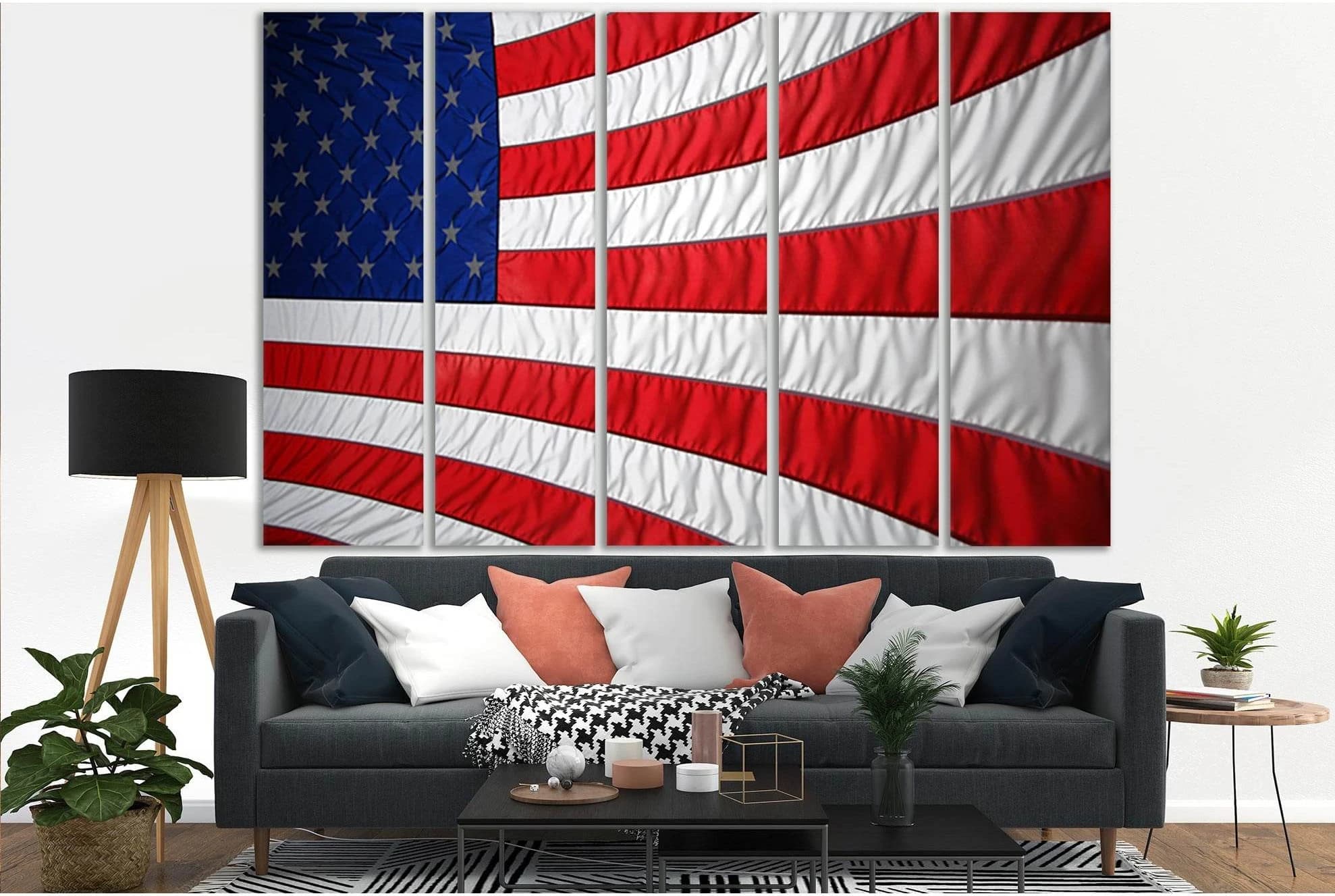 American Flag №SL1210 Ready to Hang Canvas Print - Zellart Canvas Prints 0new, ALL_Products, Flags