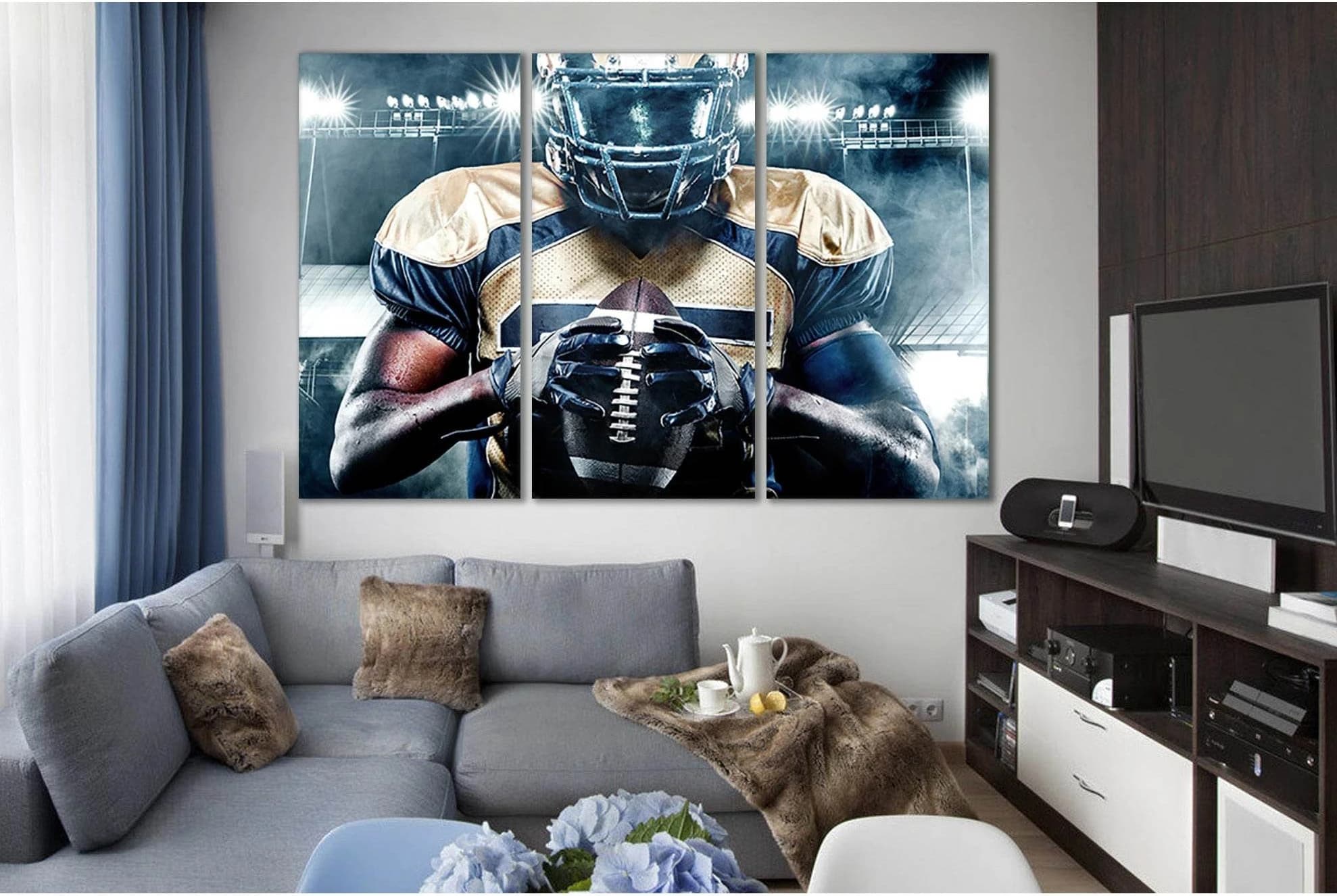 American Football Player №SL938 Ready to Hang Canvas Print - Zellart Canvas Prints 0new, ALL_Products, Sports & Motivation