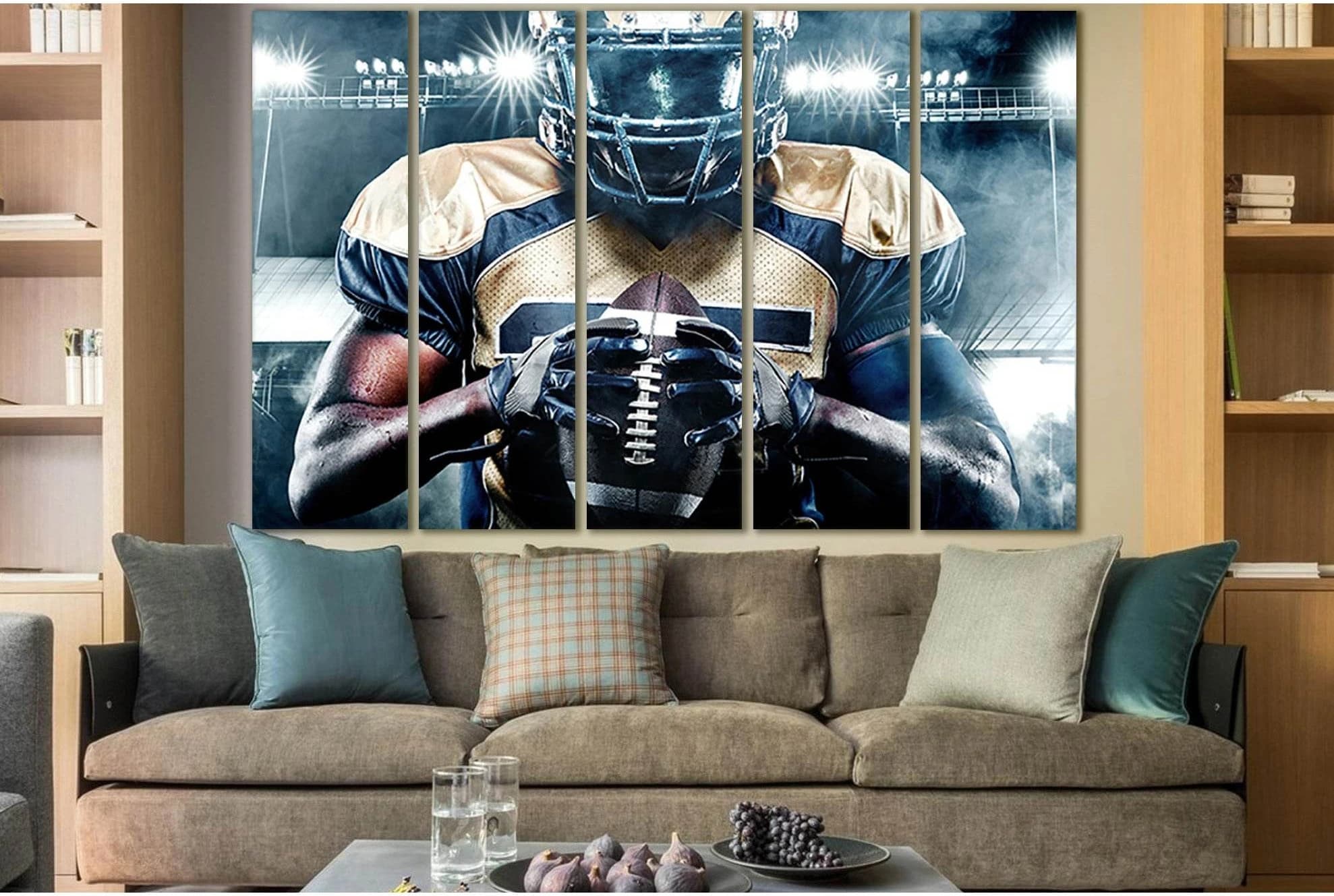 American Football Player №SL938 Ready to Hang Canvas Print - Zellart Canvas Prints 0new, ALL_Products, Sports & Motivation