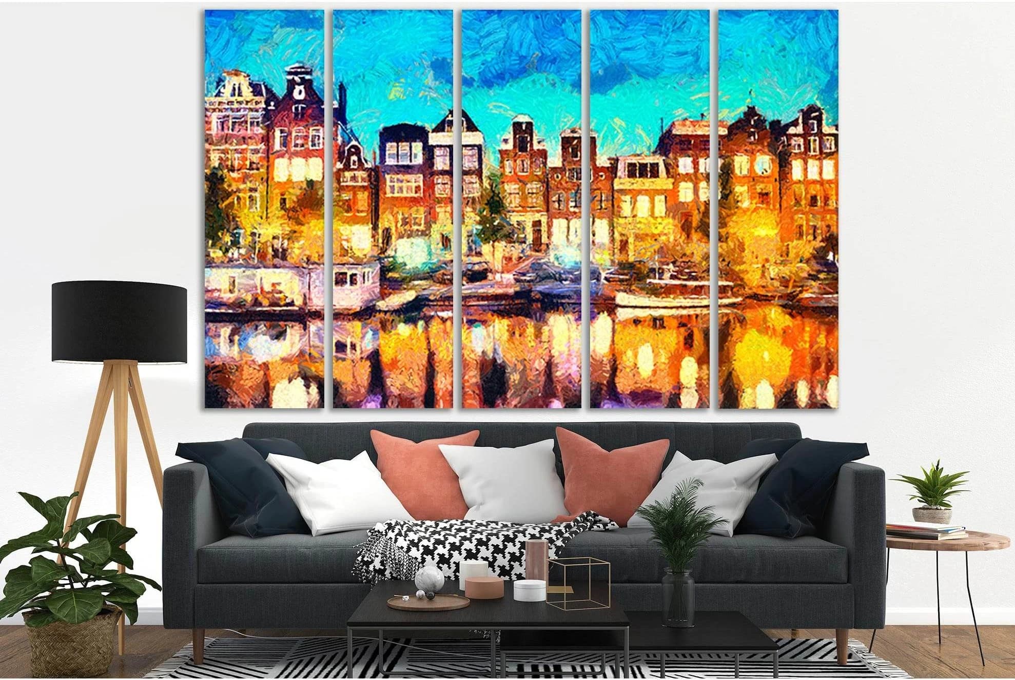 Amsterdam Oil Painting №SL578 Ready to Hang Canvas Print - Zellart Canvas Prints 0new, ALL_Products, Oil Painting Wall Art