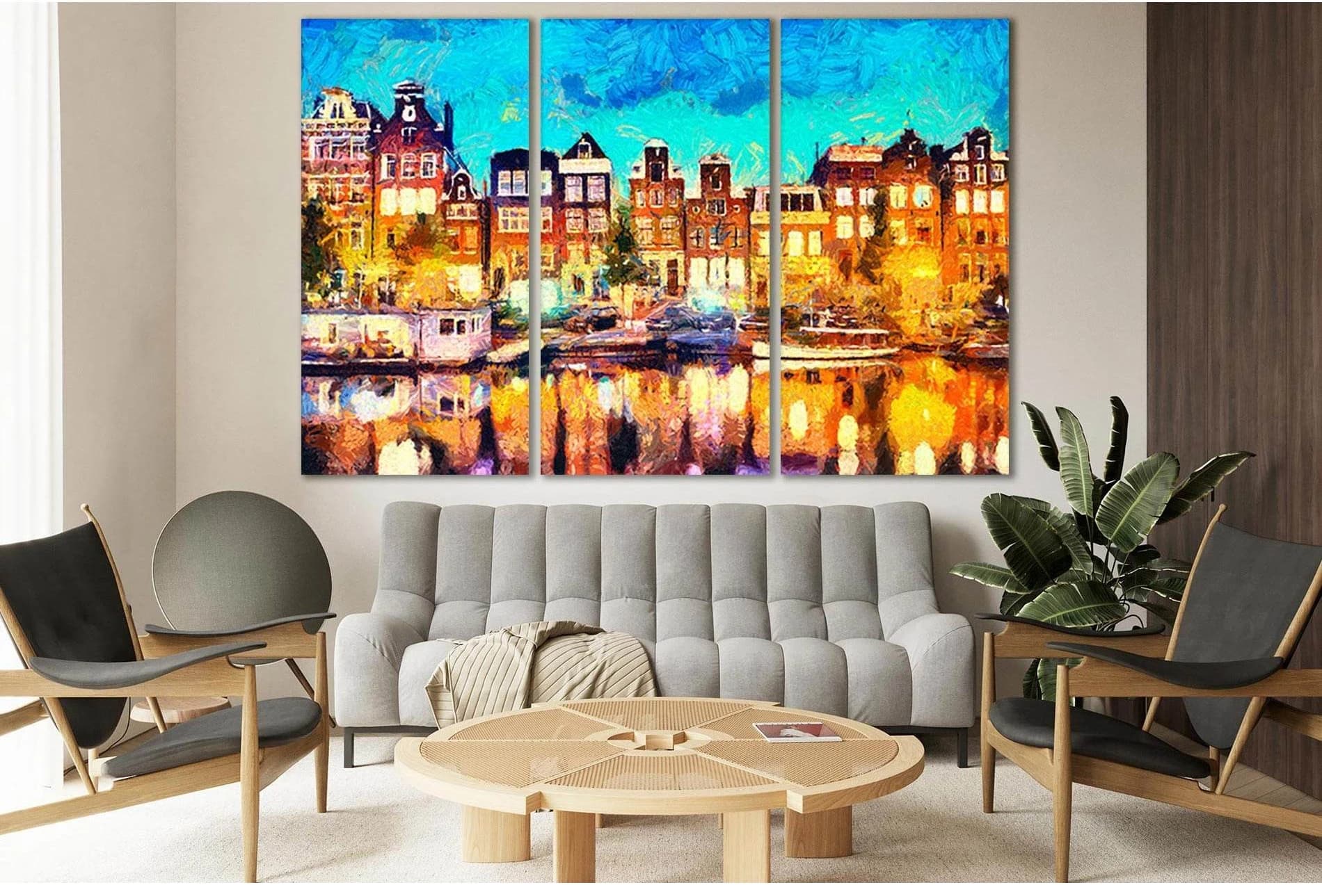 Amsterdam Oil Painting №SL578 Ready to Hang Canvas Print - Zellart Canvas Prints 0new, ALL_Products, Oil Painting Wall Art