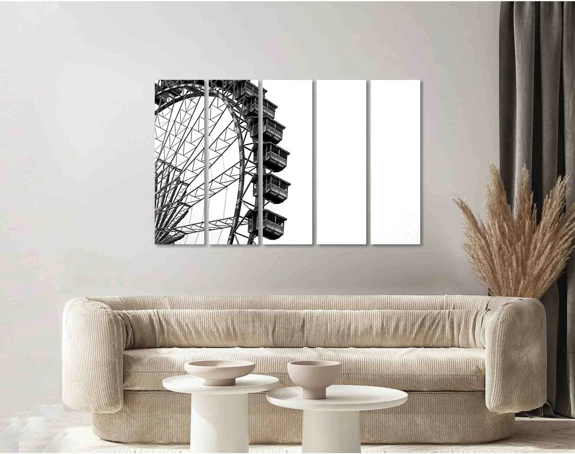 Amusement park №D2838 Ready to Hang Canvas Print - Zellart Canvas Prints 0new, ALL_Products, Black & White Wall Art