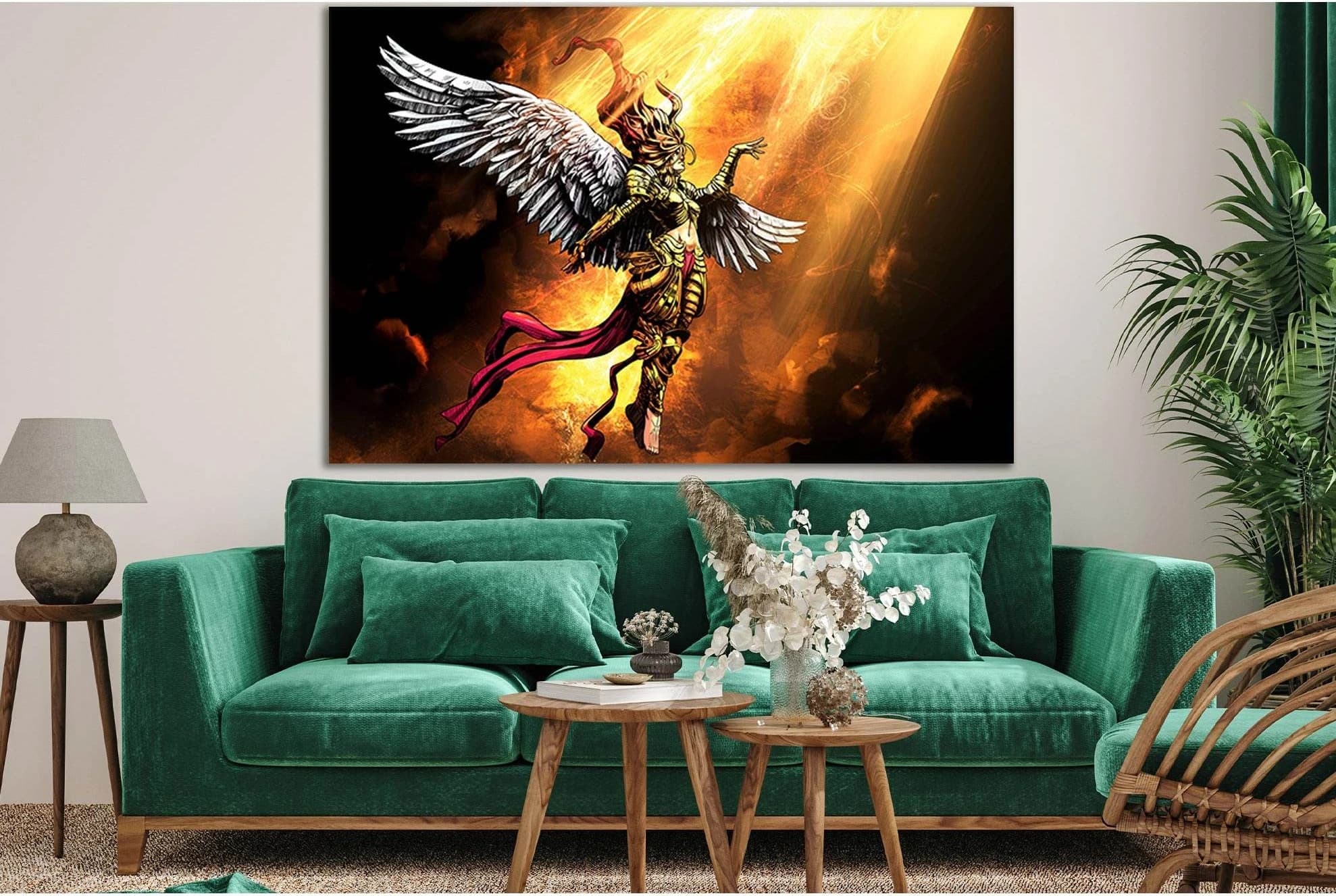 Angel Woman In The Light №SL1214 Ready to Hang Canvas Print - Zellart Canvas Prints 0new, ALL_Products, Fantasy And Sci Fi Wall Art