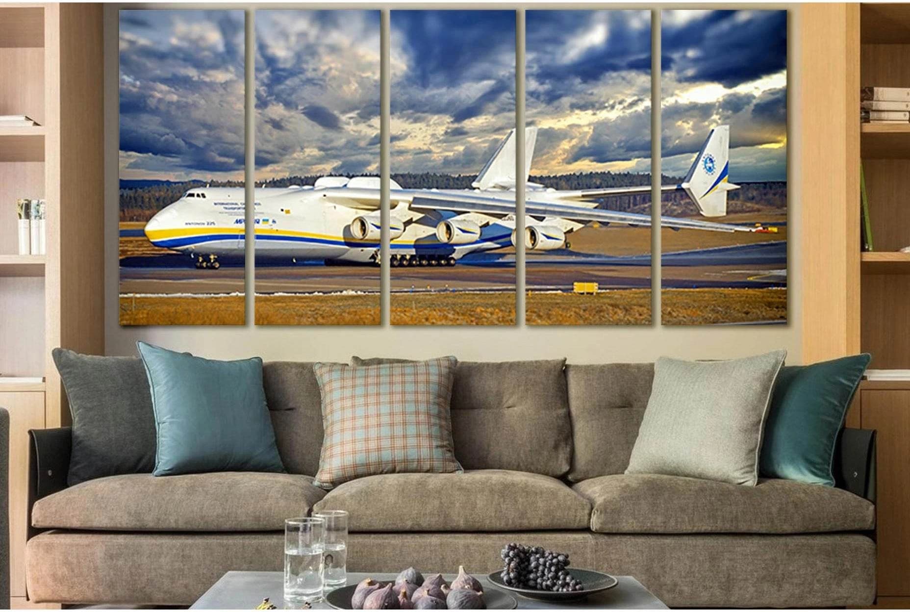 Antonov An-225 Mriya On The Runway №SL1440 Ready to Hang Canvas Print - Zellart Canvas Prints 0new, ALL_Products, Engine