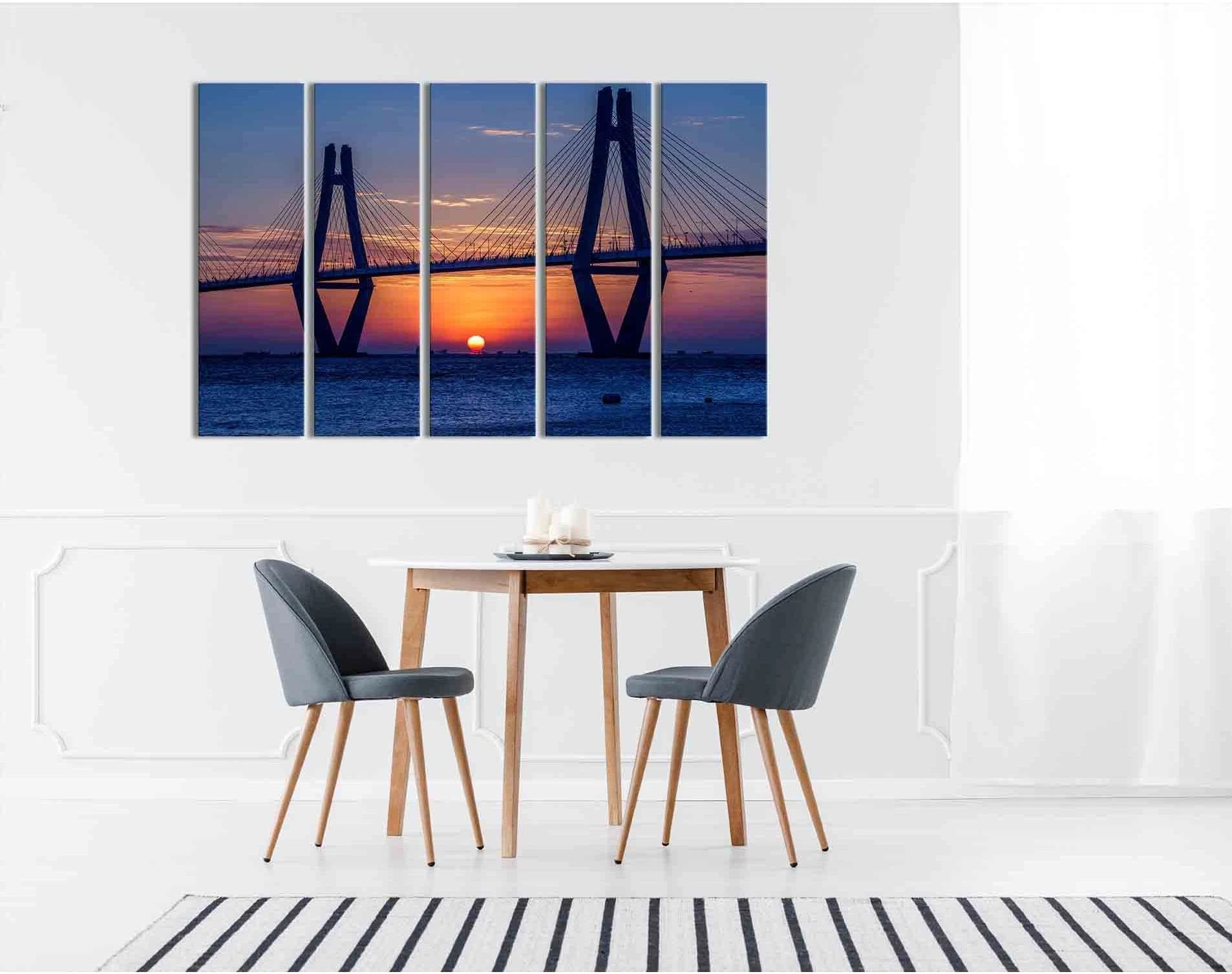 Anzac bridge at sunset №D1235 Ready to Hang Canvas Print - Zellart Canvas Prints 0new, ALL_Products, Sunrise & sunset wall art