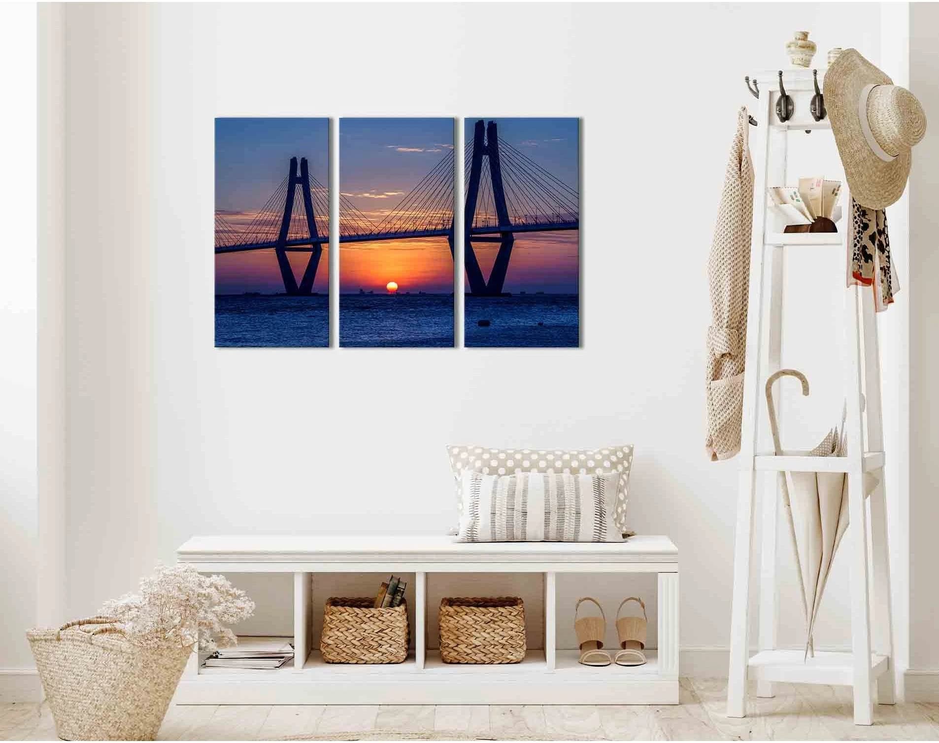 Anzac bridge at sunset №D1235 Ready to Hang Canvas Print - Zellart Canvas Prints 0new, ALL_Products, Sunrise & sunset wall art