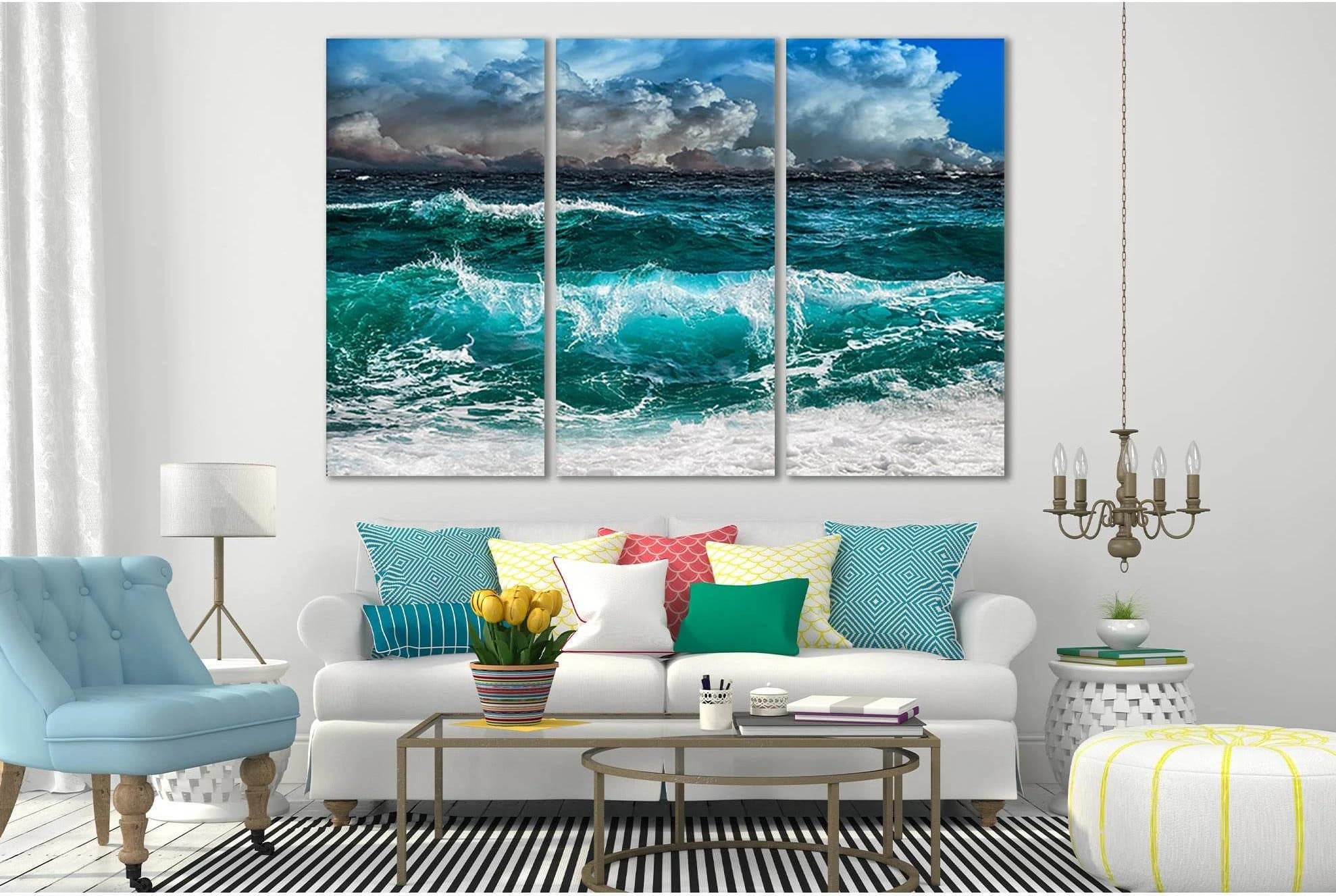 Approaching Ocean Storm №SL180 Ready to Hang Canvas Print - Zellart Canvas Prints 0new, ALL_Products, Beach Ocean & Waves