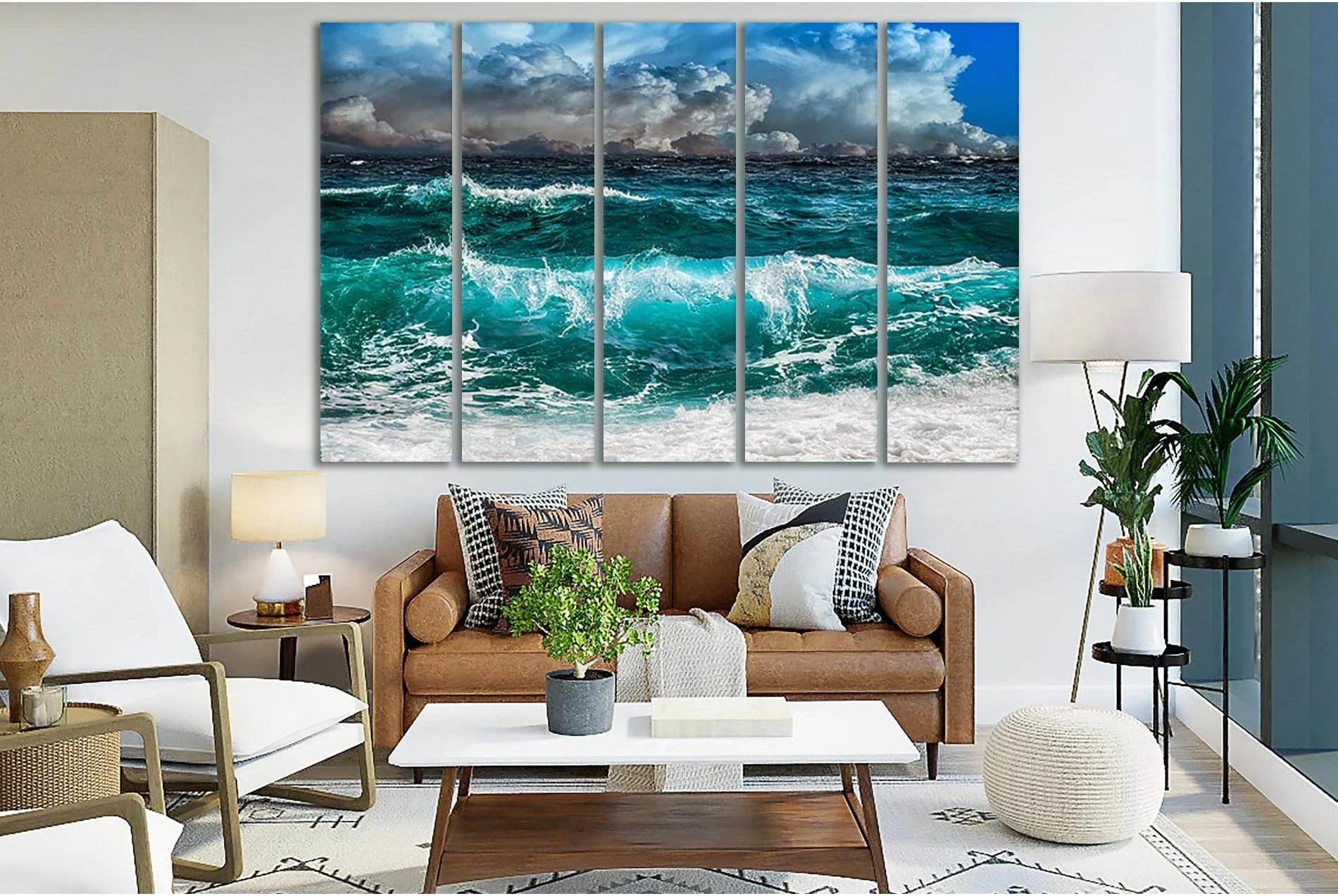 Approaching Ocean Storm №SL180 Ready to Hang Canvas Print - Zellart Canvas Prints 0new, ALL_Products, Beach Ocean & Waves