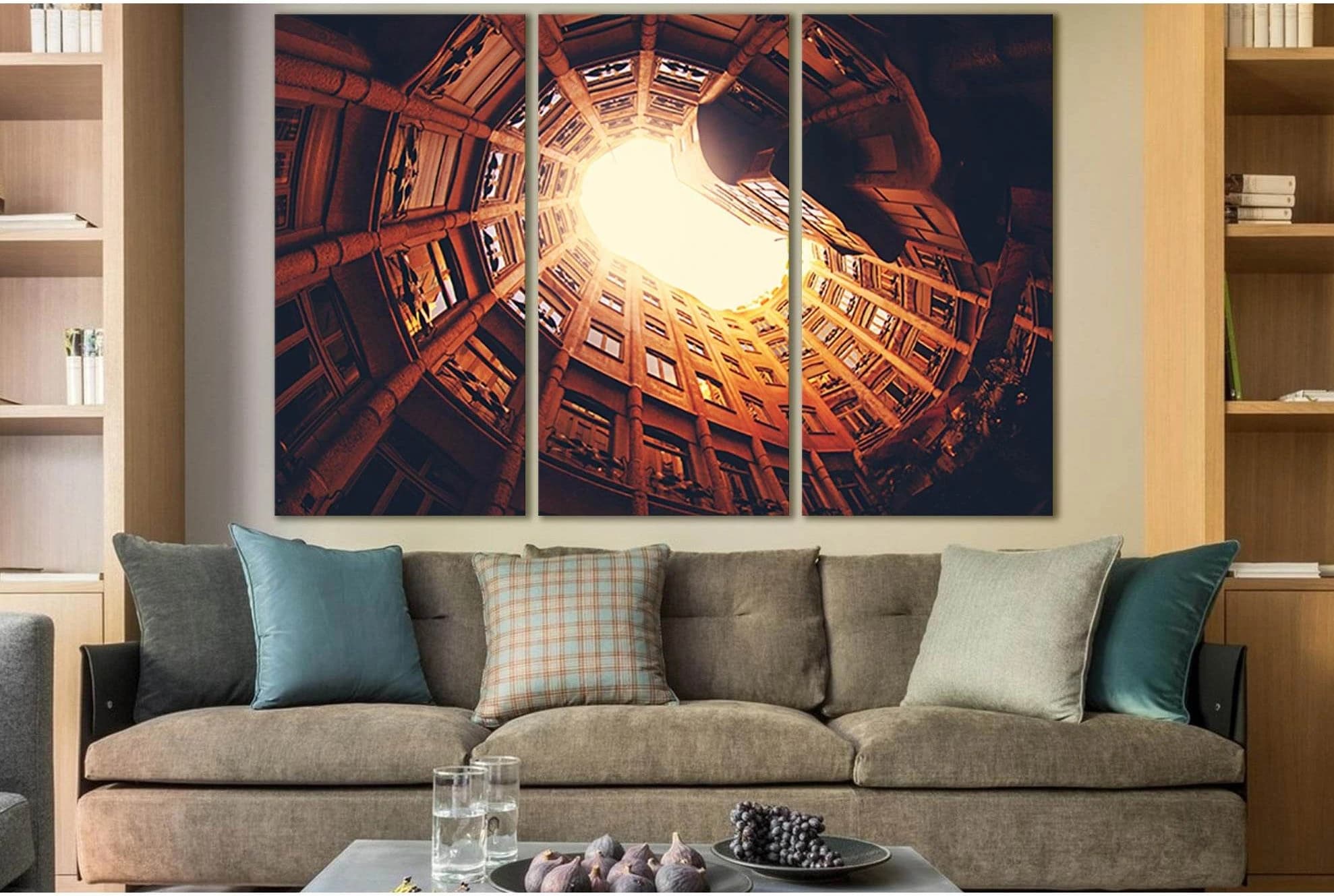 Architecture Of Casa Mila House №SL1382 Ready to Hang Canvas Print - Zellart Canvas Prints 0new, ALL_Products, Architecture