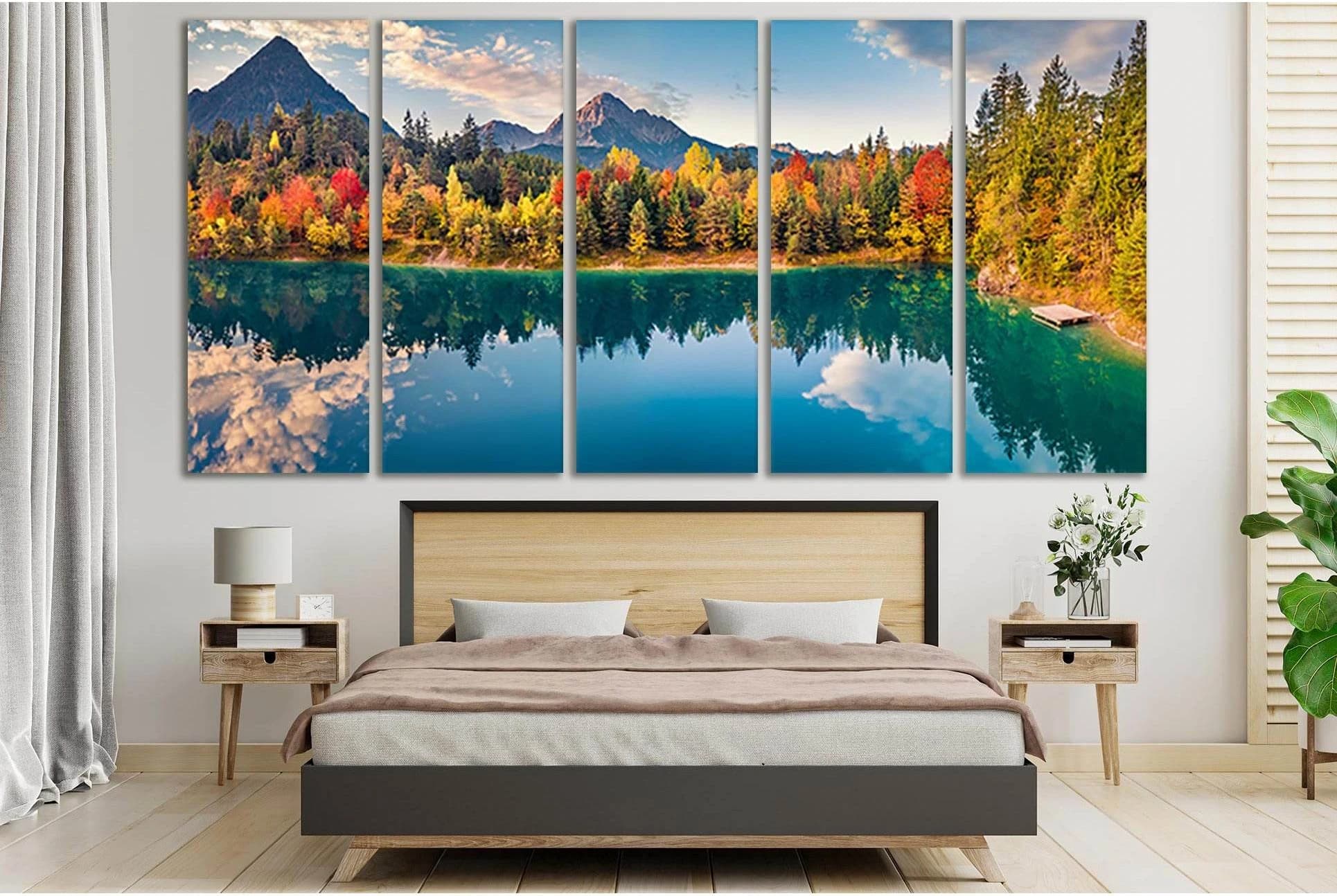 Astonishing Autumn Scene Austrian Alps №SL651 Ready to Hang Canvas Print - Zellart Canvas Prints 0new, ALL_Products, Autumn Wall Art