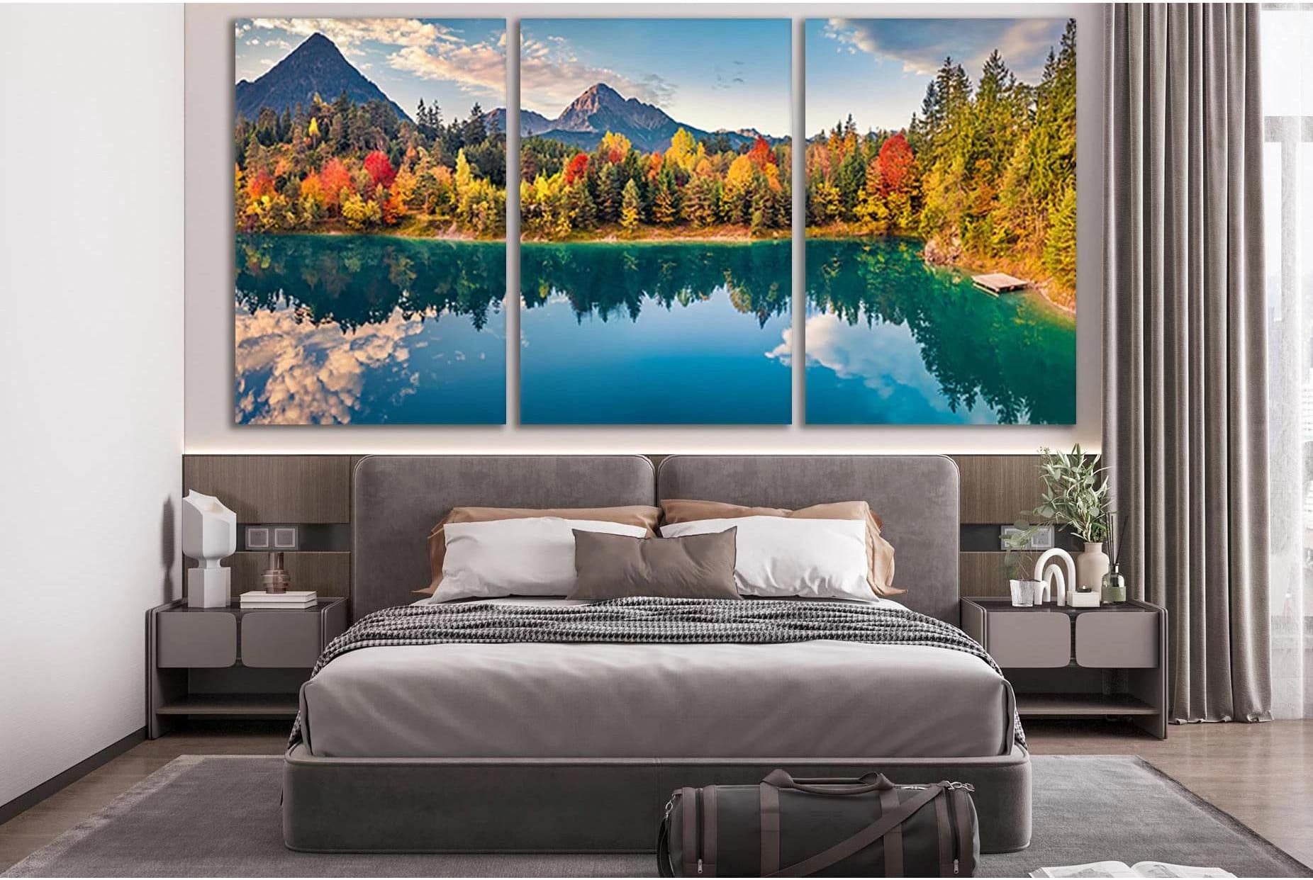 Astonishing Autumn Scene Austrian Alps №SL651 Ready to Hang Canvas Print - Zellart Canvas Prints 0new, ALL_Products, Autumn Wall Art