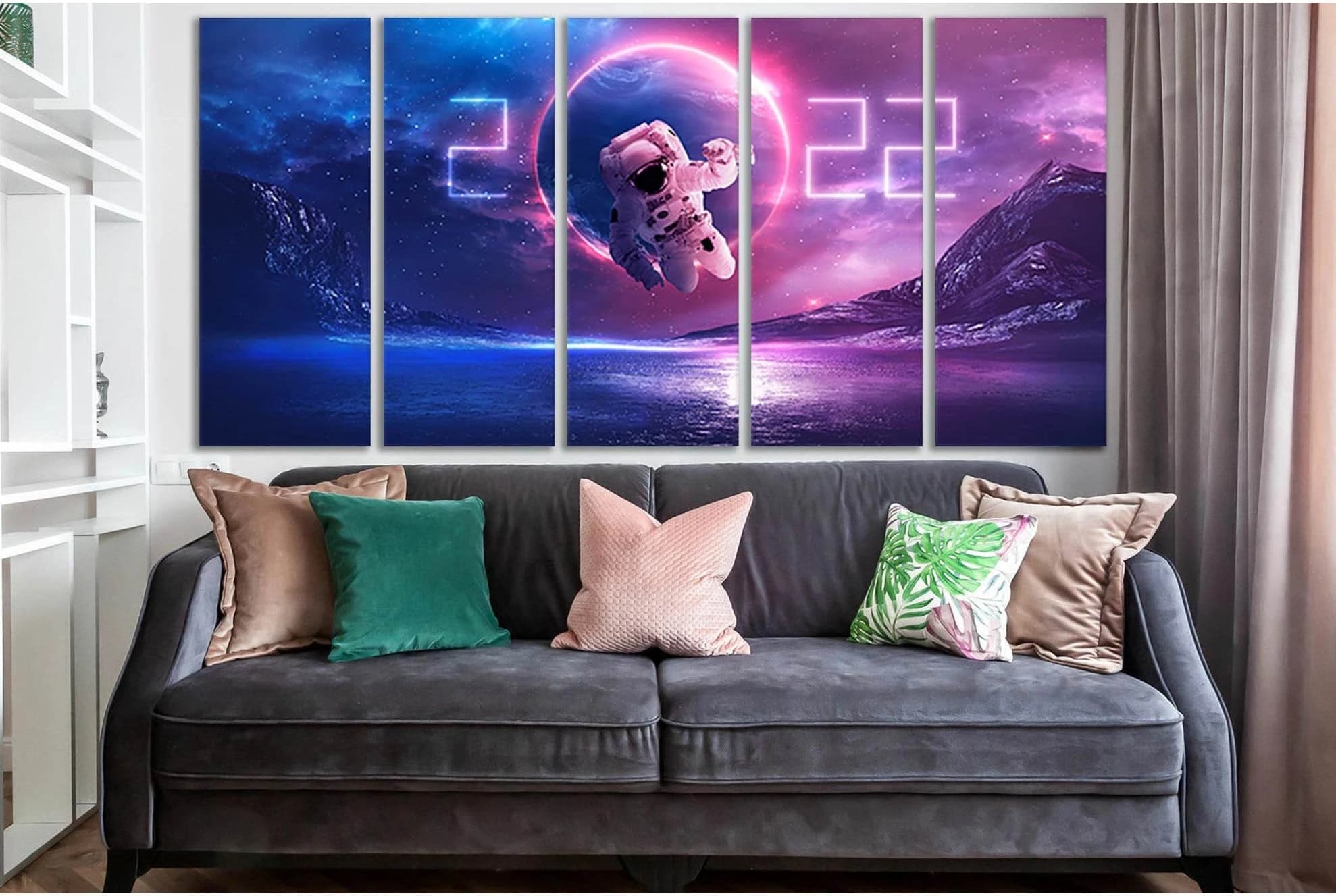 Astronaut 2022 Space №SL1221 Ready to Hang Canvas Print - Zellart Canvas Prints 0new, ALL_Products, Fantasy And Sci Fi Wall Art