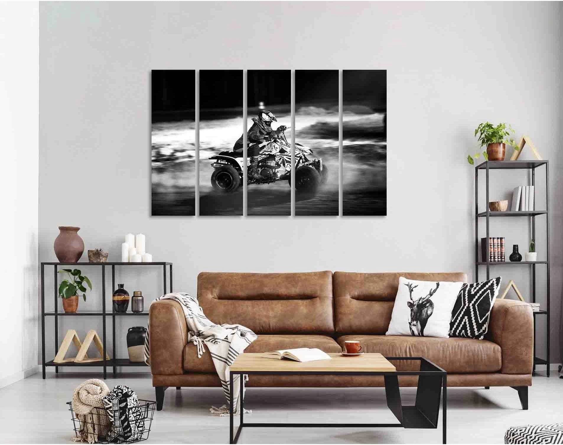 ATV racing №D2816 Ready to Hang Canvas Print - Zellart Canvas Prints 0new, ALL_Products, Black & White Wall Art