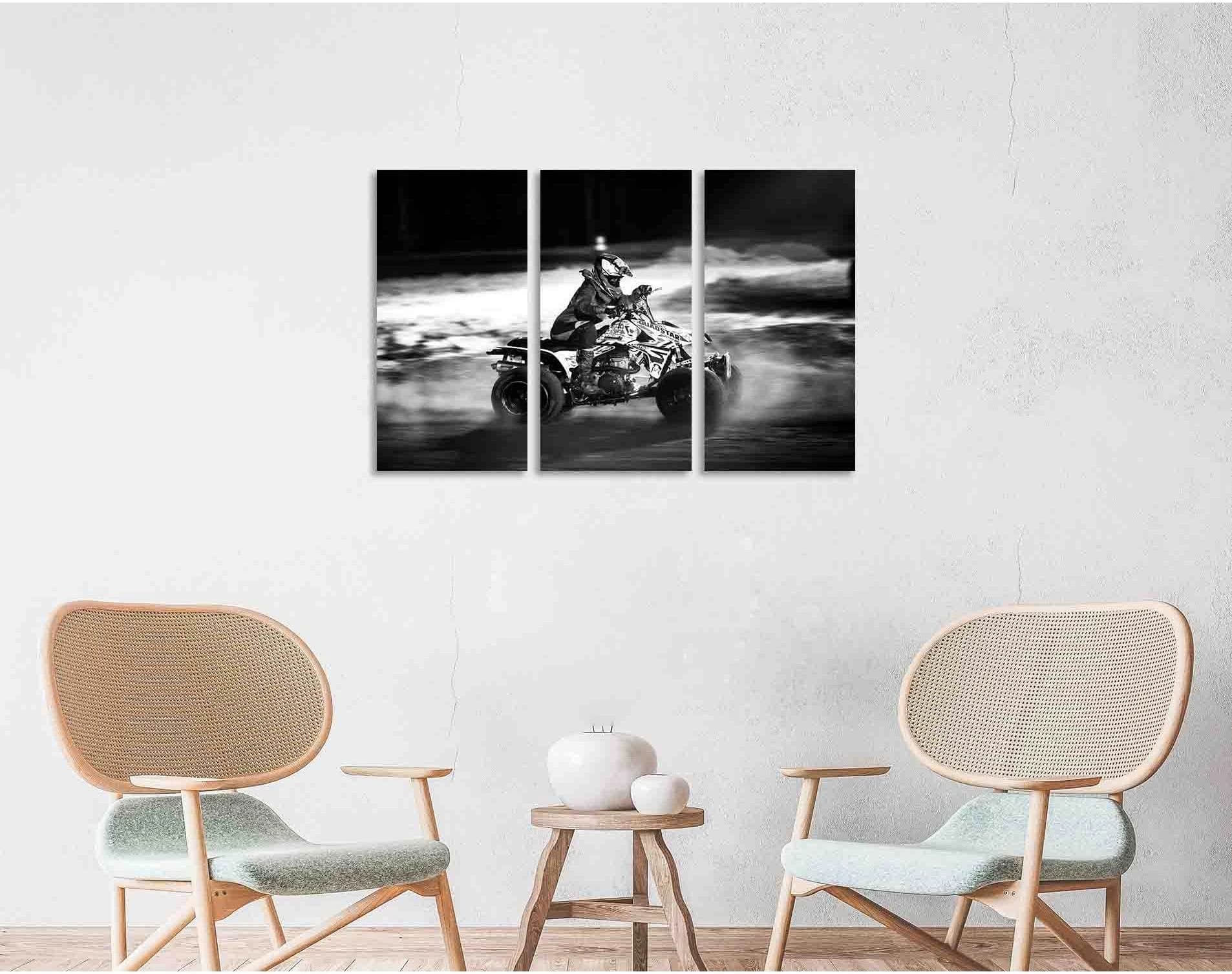 ATV racing №D2816 Ready to Hang Canvas Print - Zellart Canvas Prints 0new, ALL_Products, Black & White Wall Art