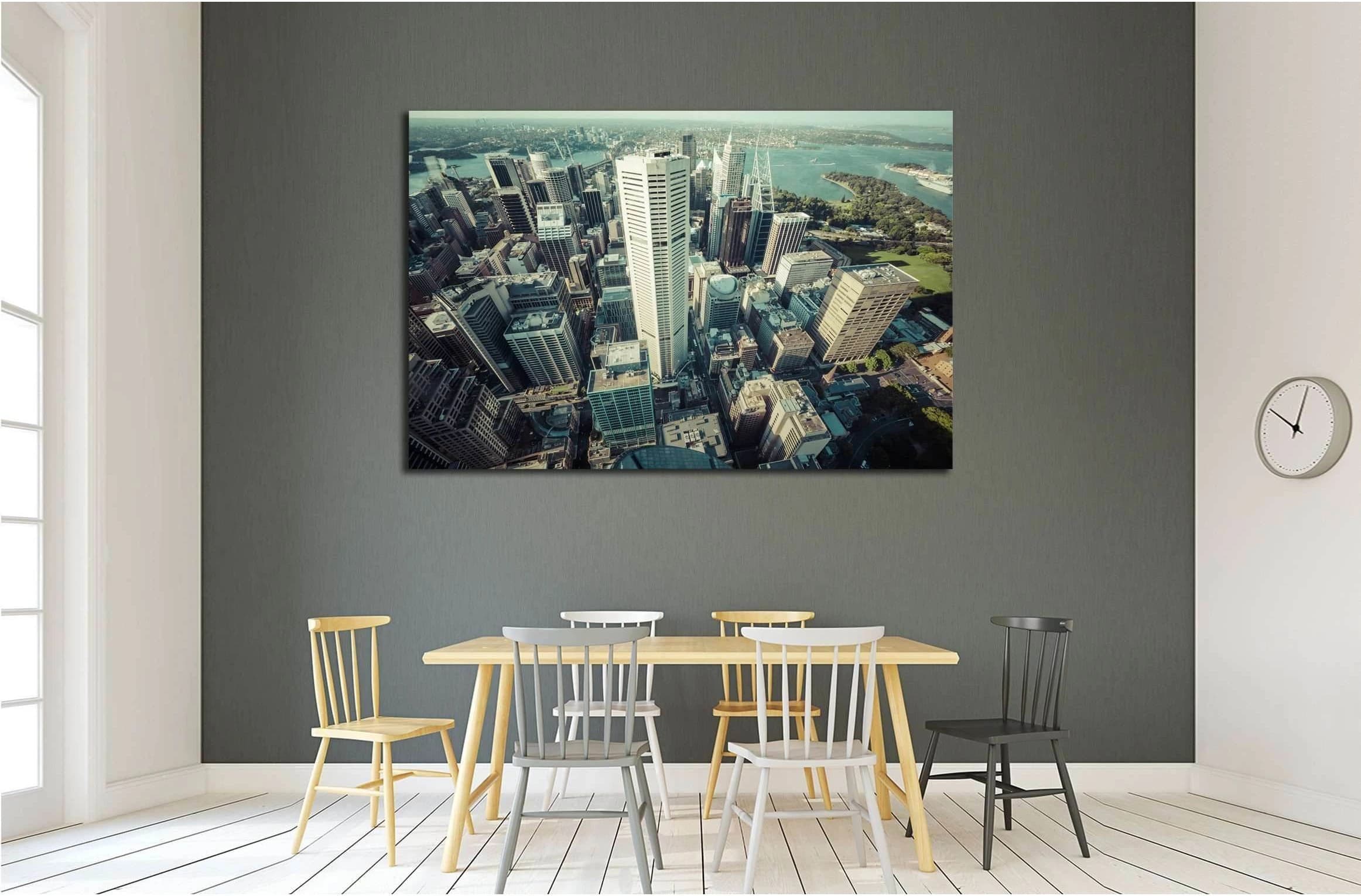 AUSTRALIA, Skyline of Sydney with city central business district №2185 Ready to Hang Canvas Print - Zellart Canvas Prints ALL_Products, s-2185