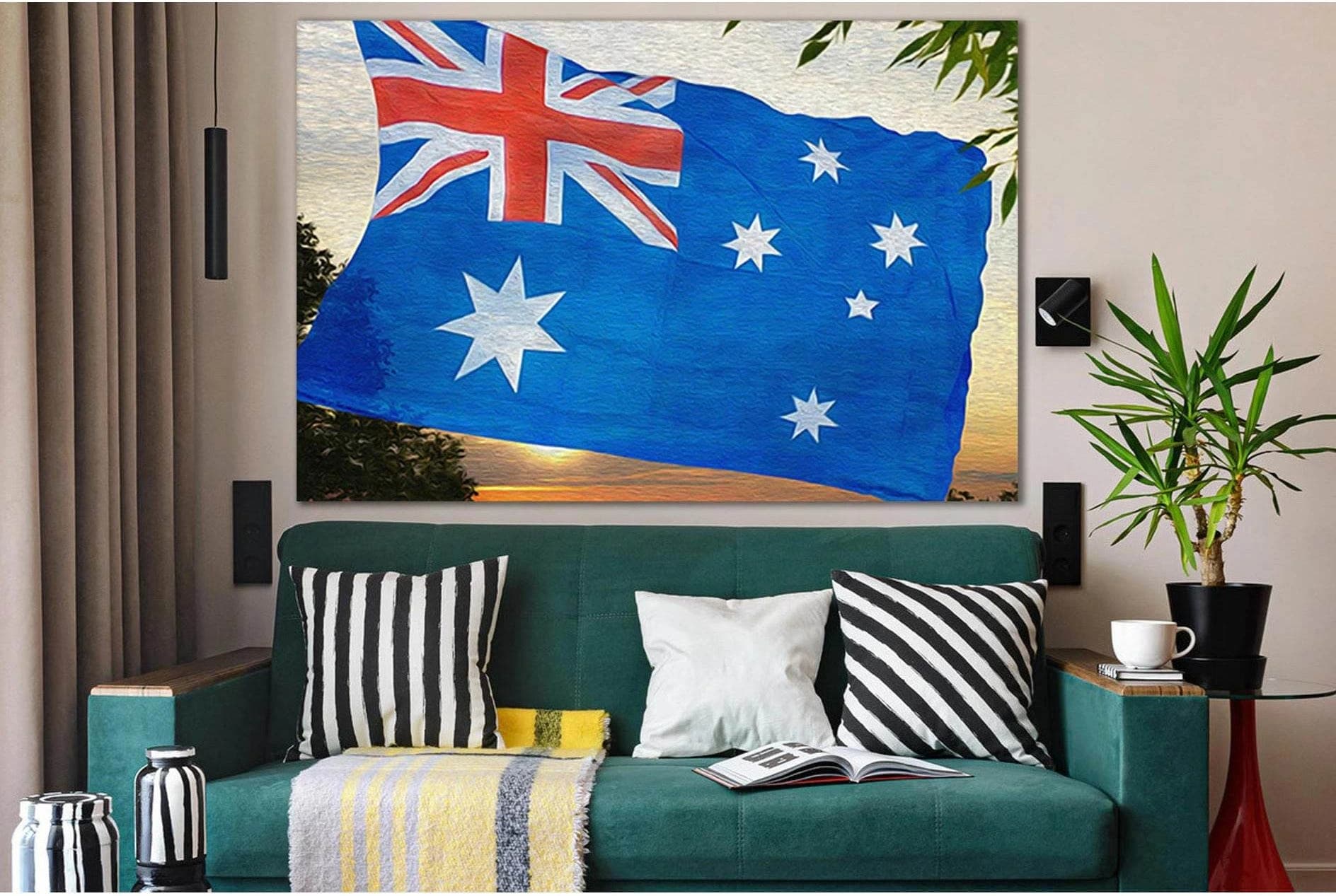 Australian Flag Oil On Canvas №SL1204 Ready to Hang Canvas Print - Zellart Canvas Prints 0new, ALL_Products, Flags