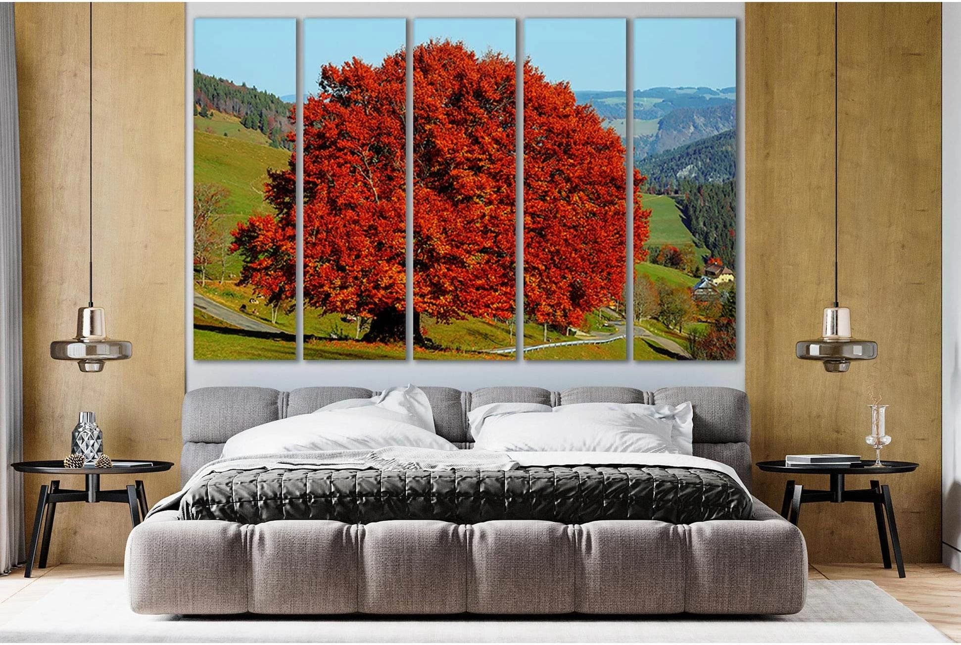 Autumn Beech Deciduous Tree №SL500 Ready to Hang Canvas Print - Zellart Canvas Prints 0new, ALL_Products, Trees Wall Art