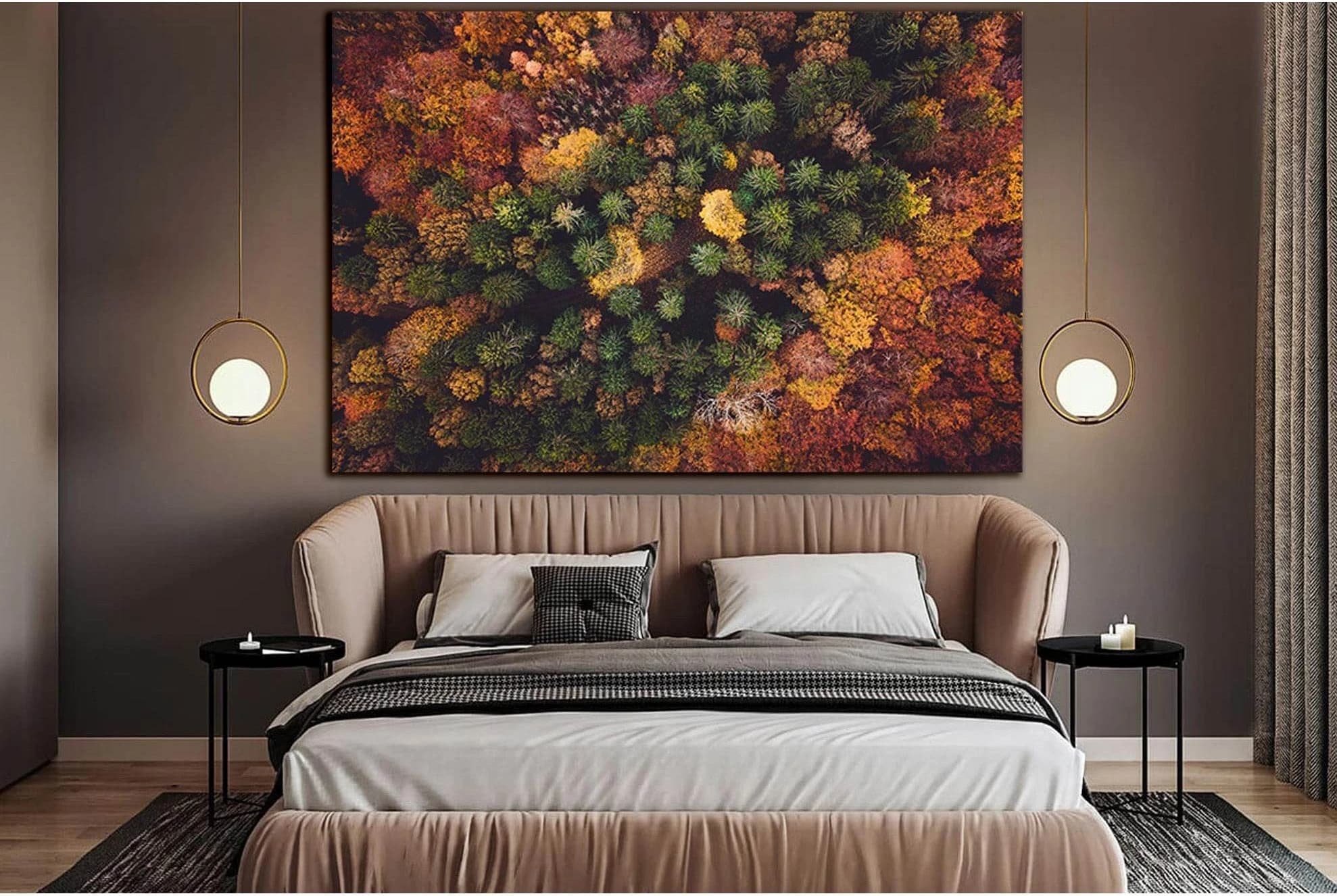 Autumn Forest Aerial View №SL1481 Ready to Hang Canvas Print - Zellart Canvas Prints 0new, ALL_Products, AUTUMN WALL ART