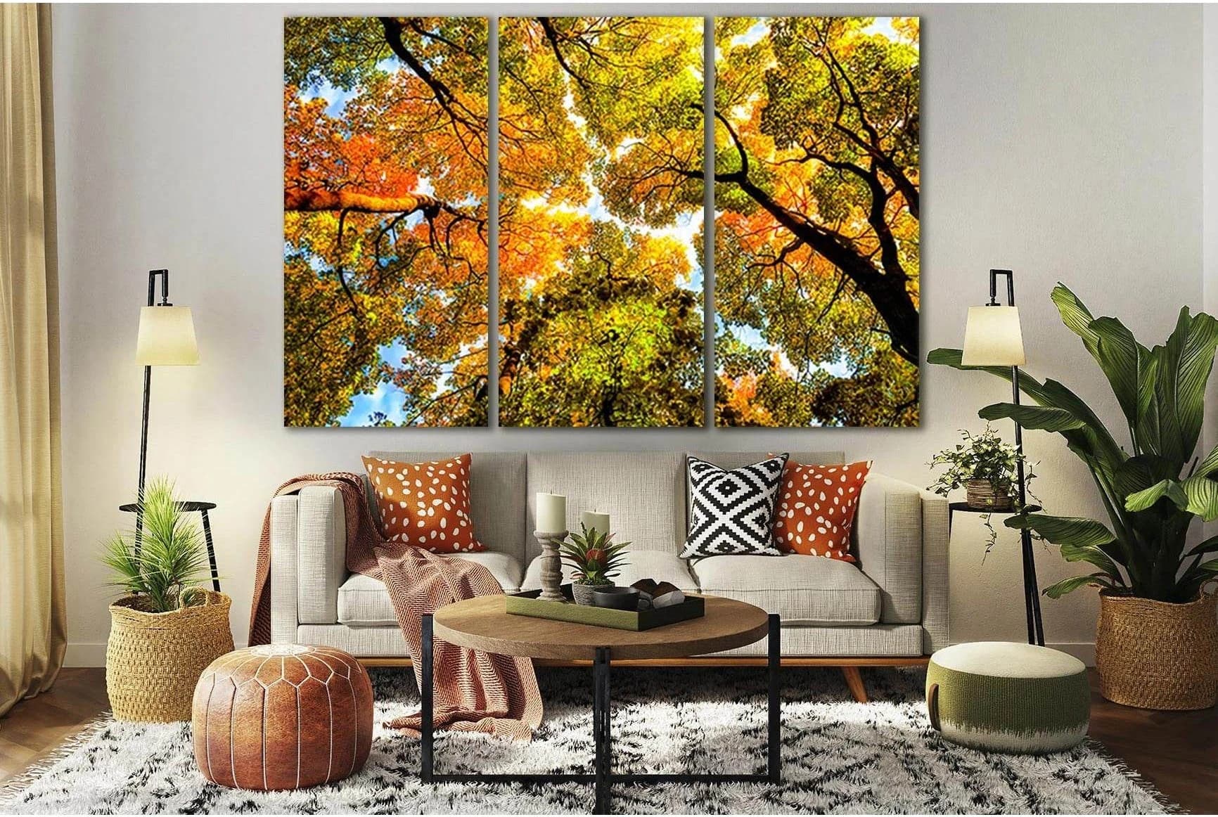 Autumn Forest Trees Background №SL648 Ready to Hang Canvas Print - Zellart Canvas Prints 0new, ALL_Products, Autumn Wall Art