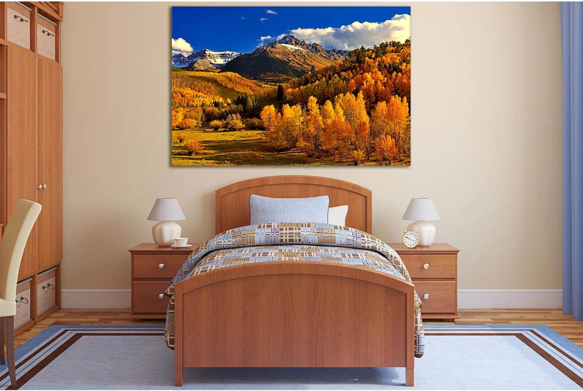 Autumn In The Mountains №SL620 Ready to Hang Canvas Print - Zellart Canvas Prints 0new, ALL_Products, Autumn Wall Art, Mountains Wall Art