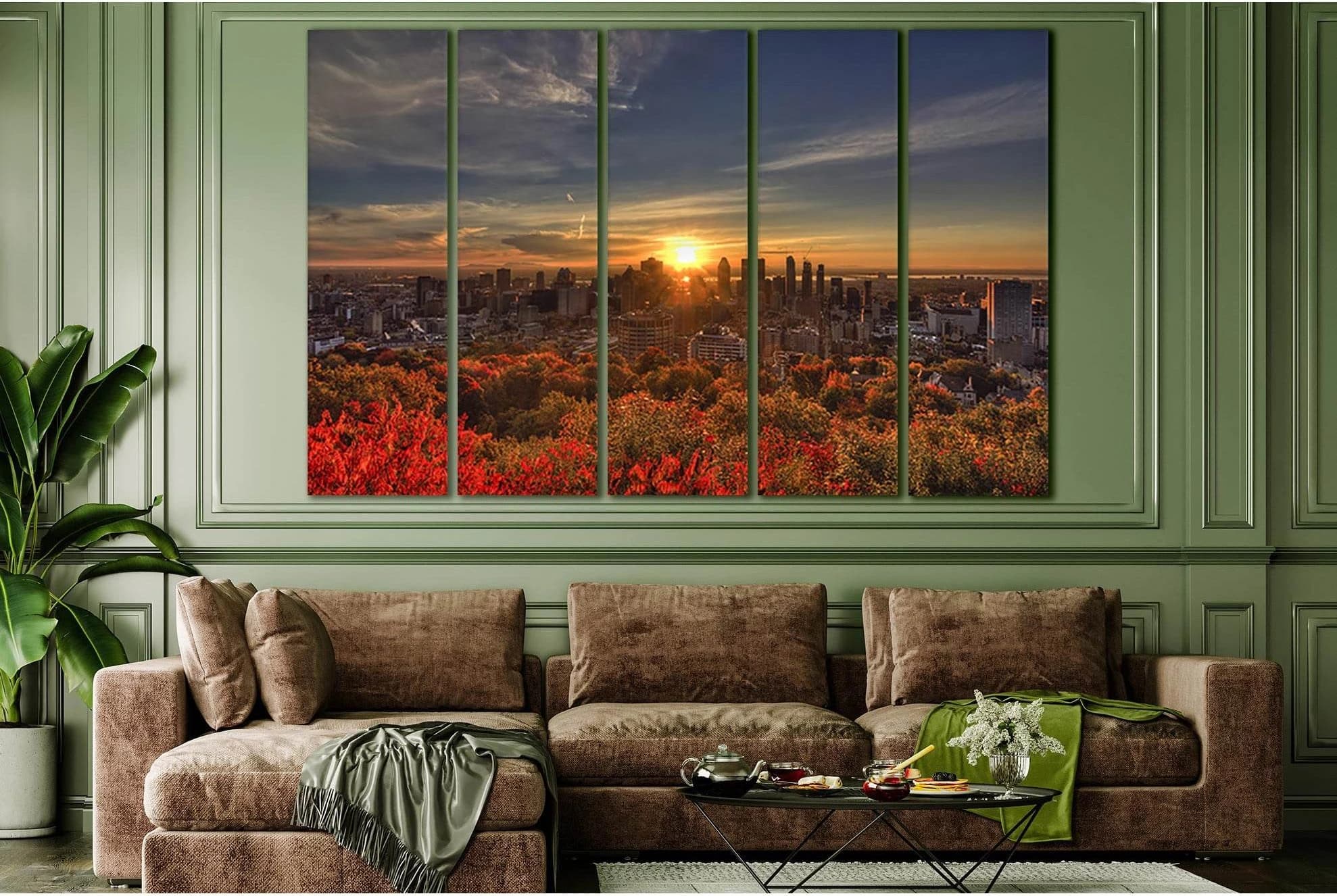 Autumn Montreal №SL640 Ready to Hang Canvas Print - Zellart Canvas Prints 0new, ALL_Products, Autumn Wall Art