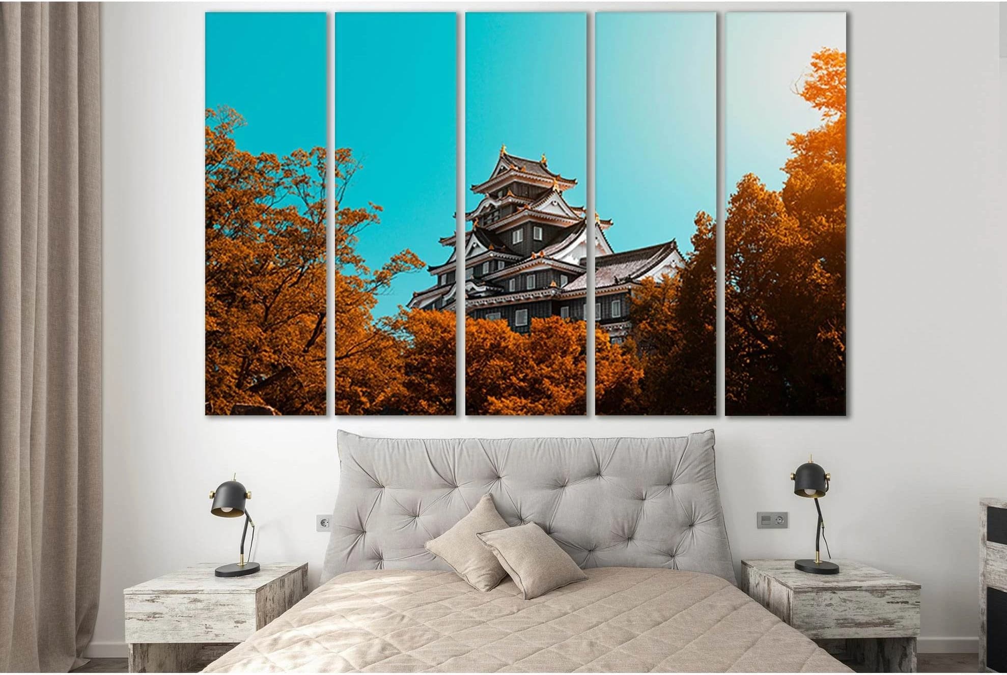 Autumn Okayama Castle №SL621 Ready to Hang Canvas Print - Zellart Canvas Prints 0new, ALL_Products, Autumn Wall Art