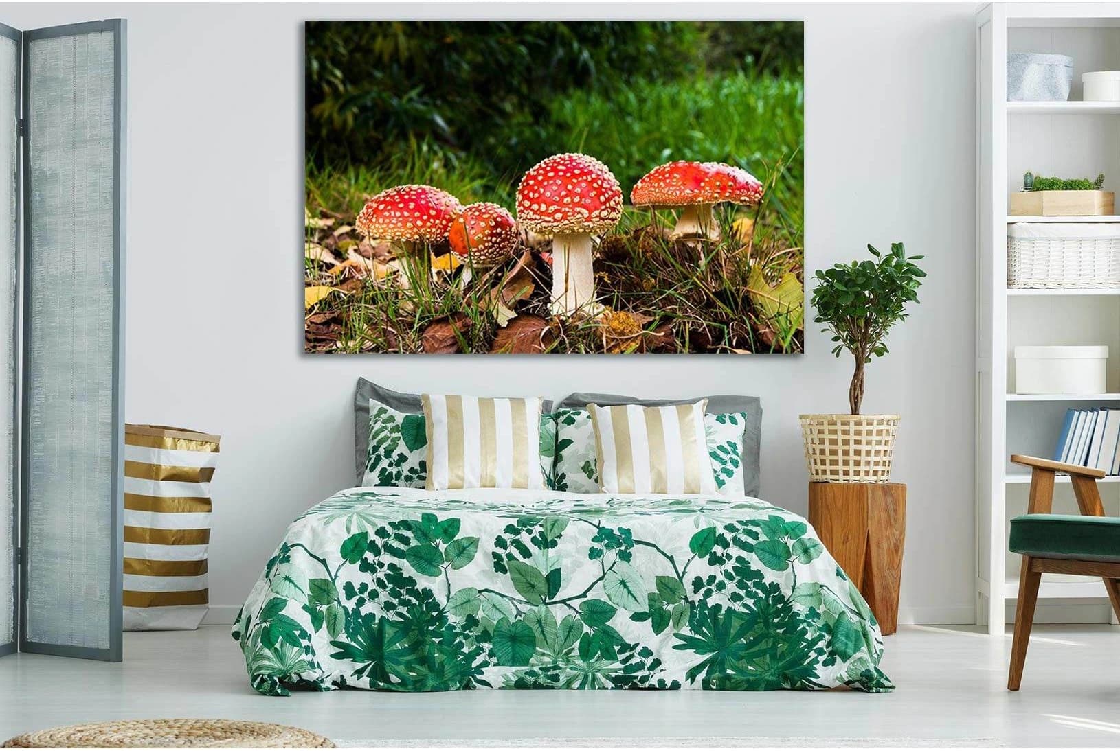 Autumn Red Amanita №SL630 Ready to Hang Canvas Print - Zellart Canvas Prints 0new, ALL_Products, Autumn Wall Art