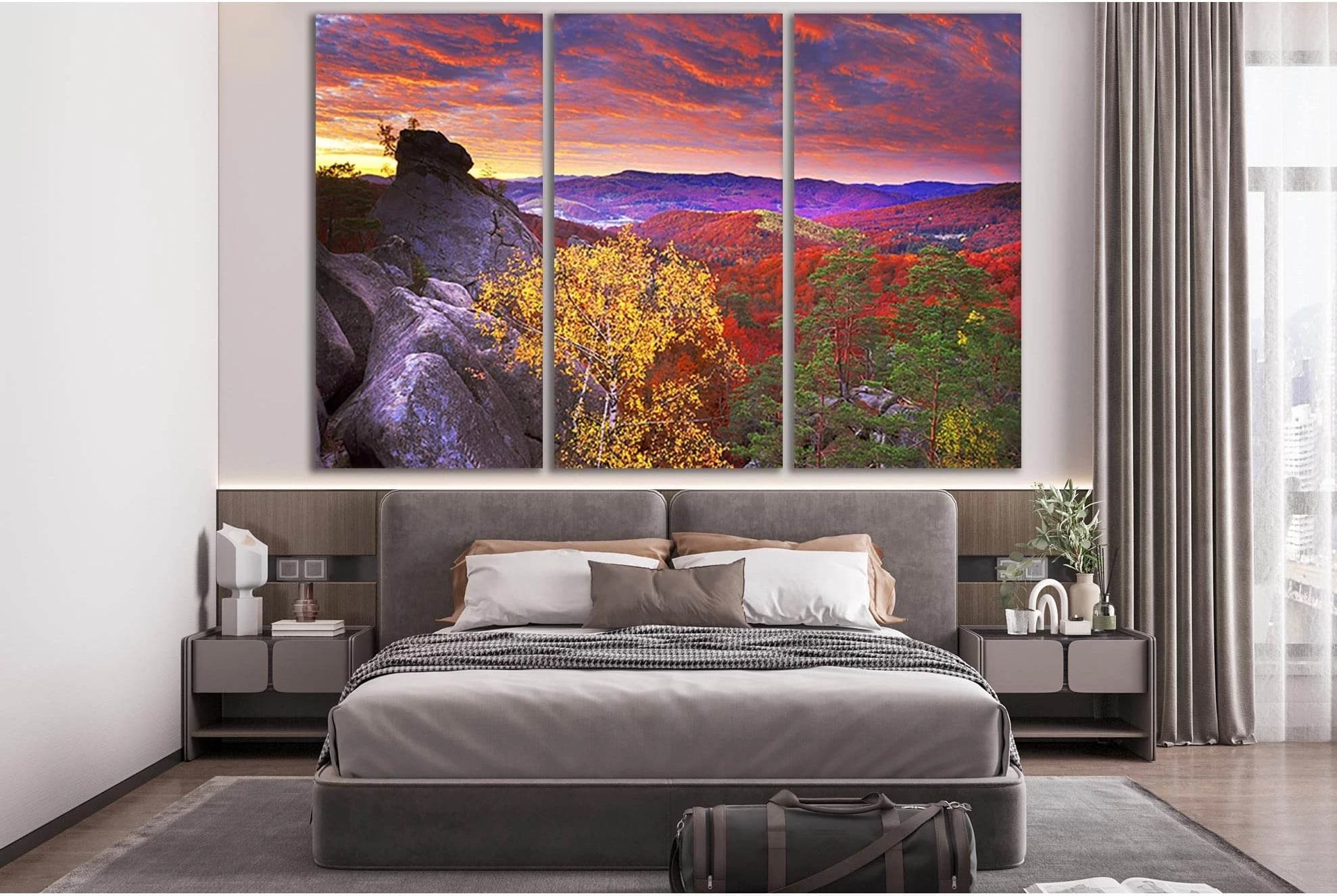 Autumn Sky Evening Carpathians №SL641 Ready to Hang Canvas Print - Zellart Canvas Prints 0new, ALL_Products, Autumn Wall Art