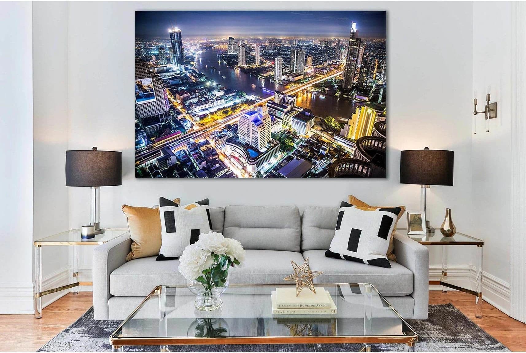 Bangkok Skyline №SL331 Ready to Hang Canvas Print - Zellart Canvas Prints 0new, ALL_Products, Cityscapes & Skylines