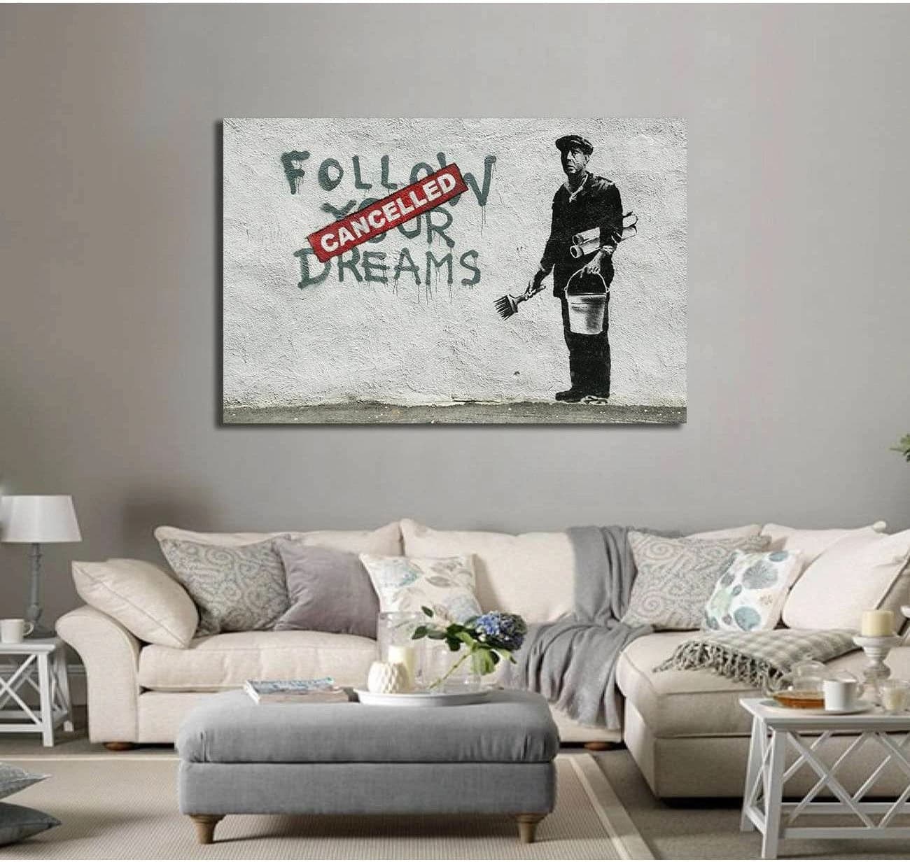 Banksy follow your dreams - Canvas print - Zellart Canvas Prints 000Negative, 6027, ALL_Products