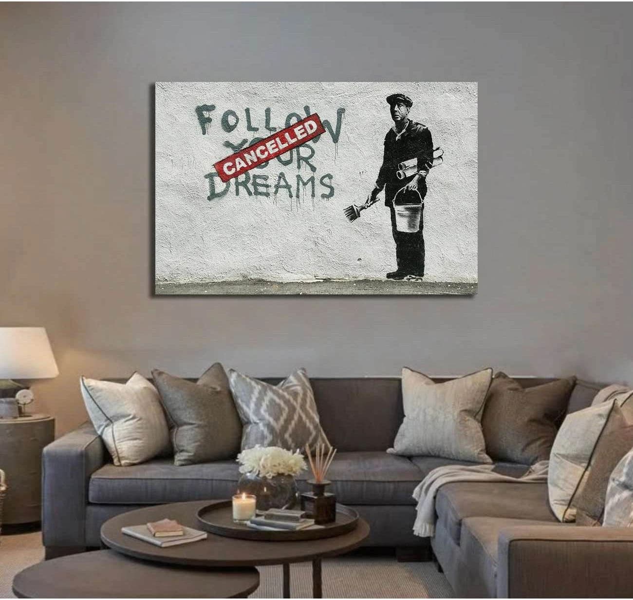 Banksy follow your dreams - Canvas print - Zellart Canvas Prints 000Negative, 6027, ALL_Products