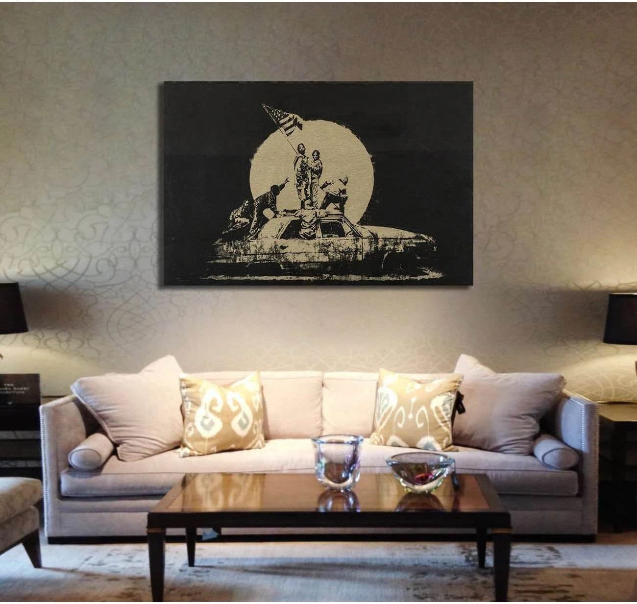Banksy gold flag - Canvas print - Zellart Canvas Prints 000Negative, 6026, ALL_Products