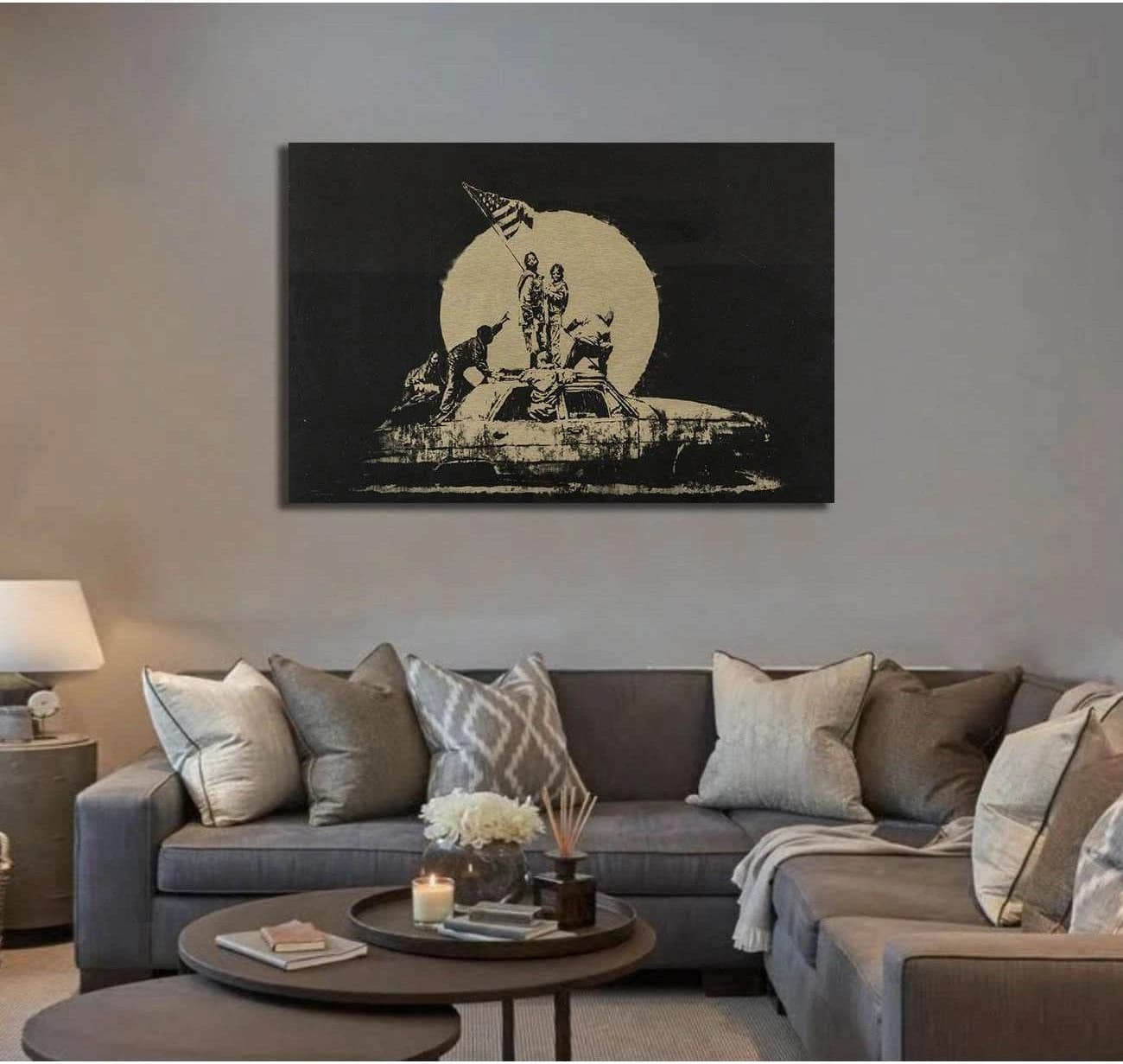 Banksy gold flag - Canvas print - Zellart Canvas Prints 000Negative, 6026, ALL_Products