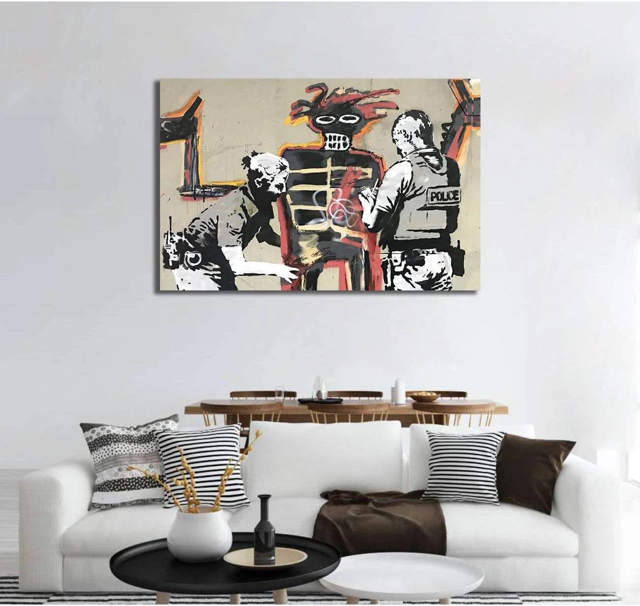 Banksy rend hommage à Basquiat avec deux fresques - Canvas print - Zellart Canvas Prints 000Negative, 6028, ALL_Products