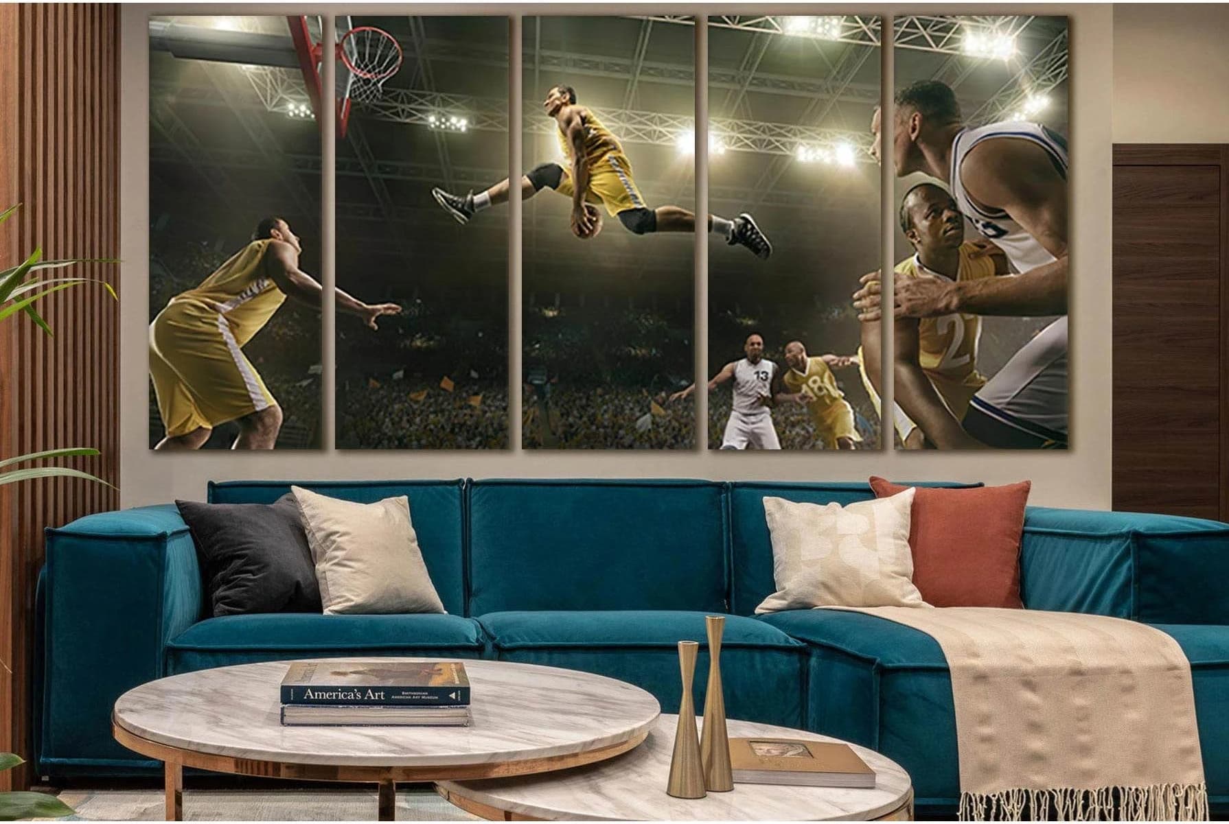 Basketball Player Jump №SL912 Ready to Hang Canvas Print - Zellart Canvas Prints 0new, ALL_Products, Sports & Motivation